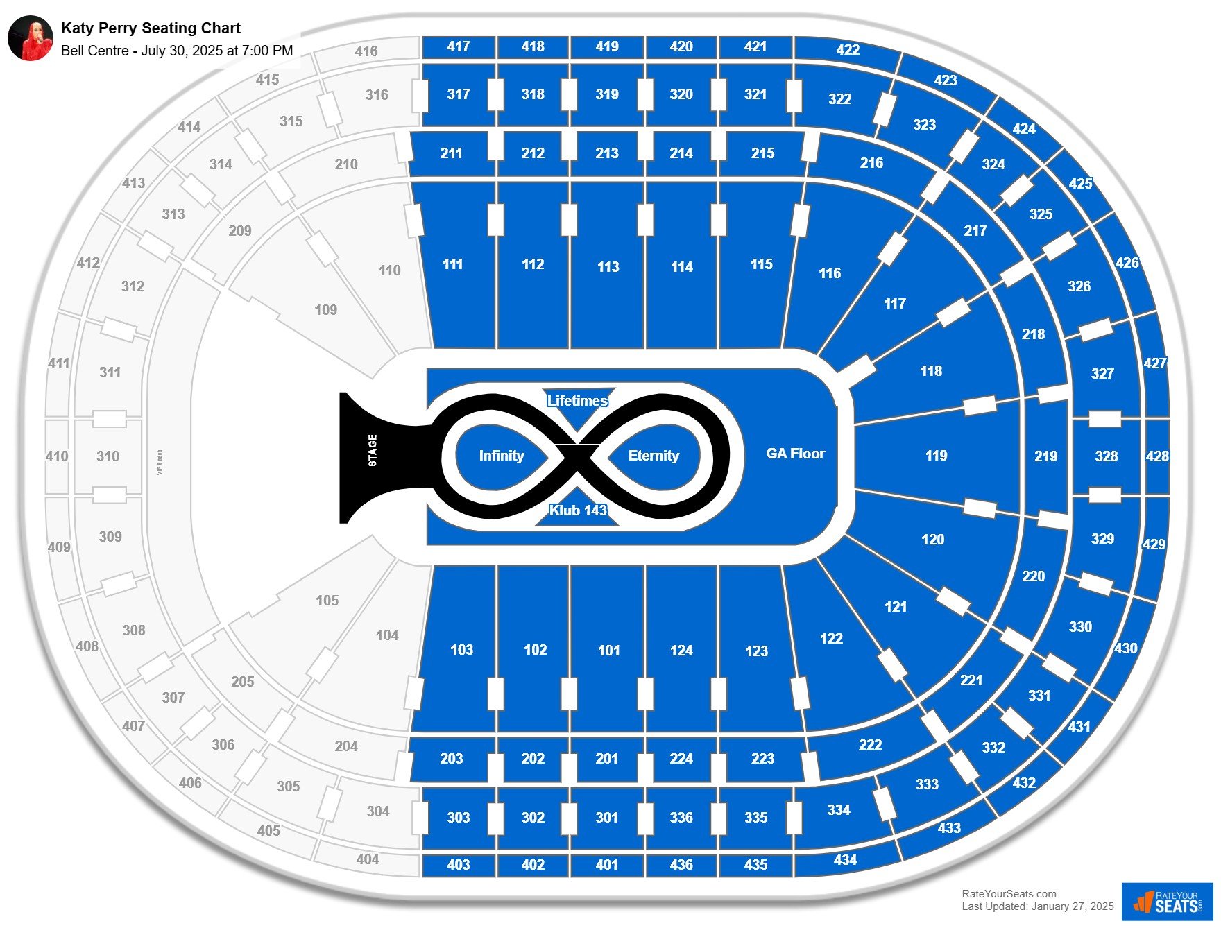 Katy Perry seating chart Bell Centre