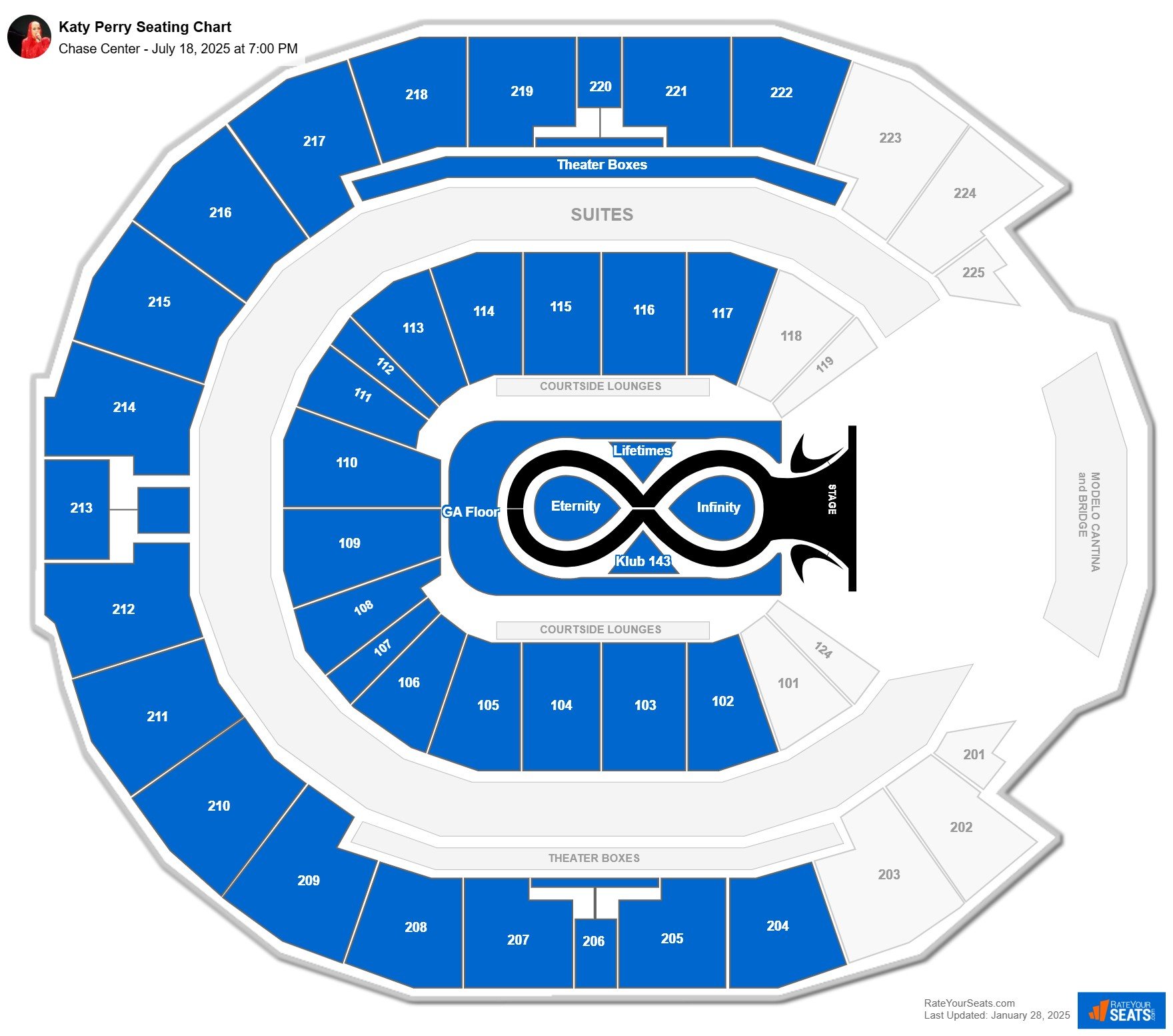 Katy Perry seating chart Chase Center