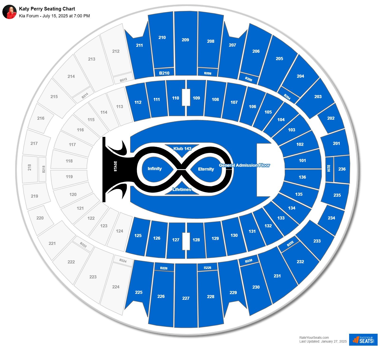 Katy Perry seating chart Kia Forum