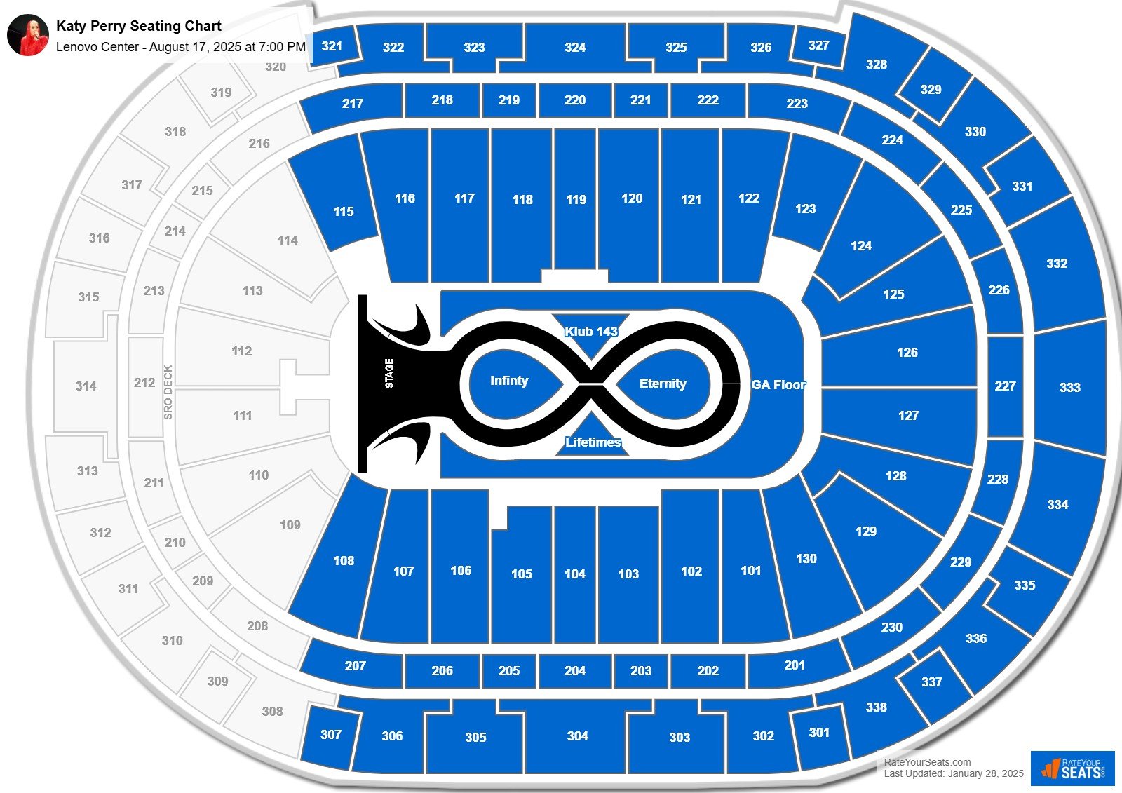 Katy Perry seating chart Lenovo Center