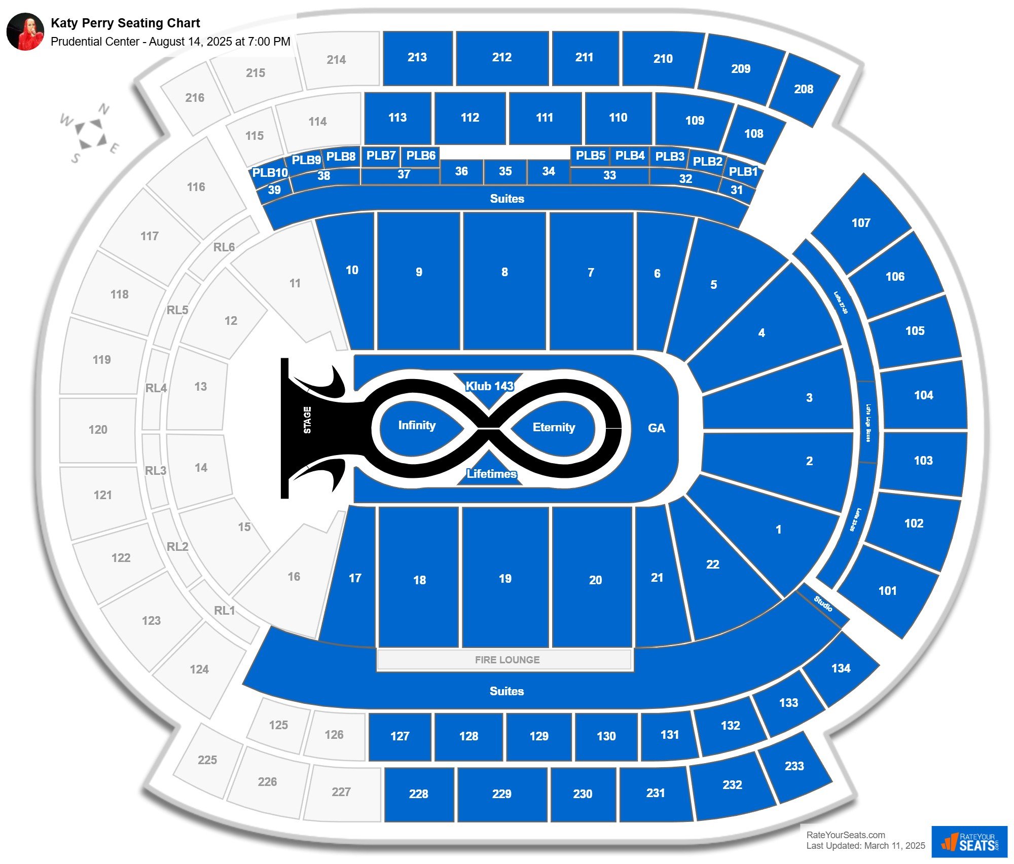 Katy Perry seating chart Prudential Center