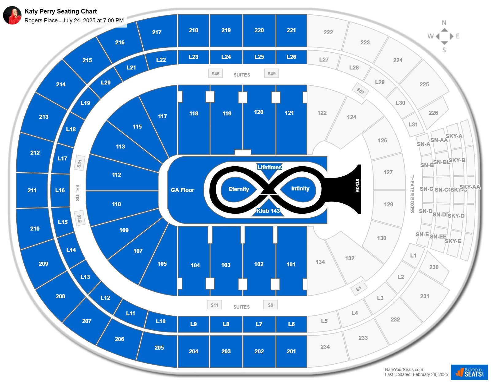 Katy Perry seating chart Rogers Place