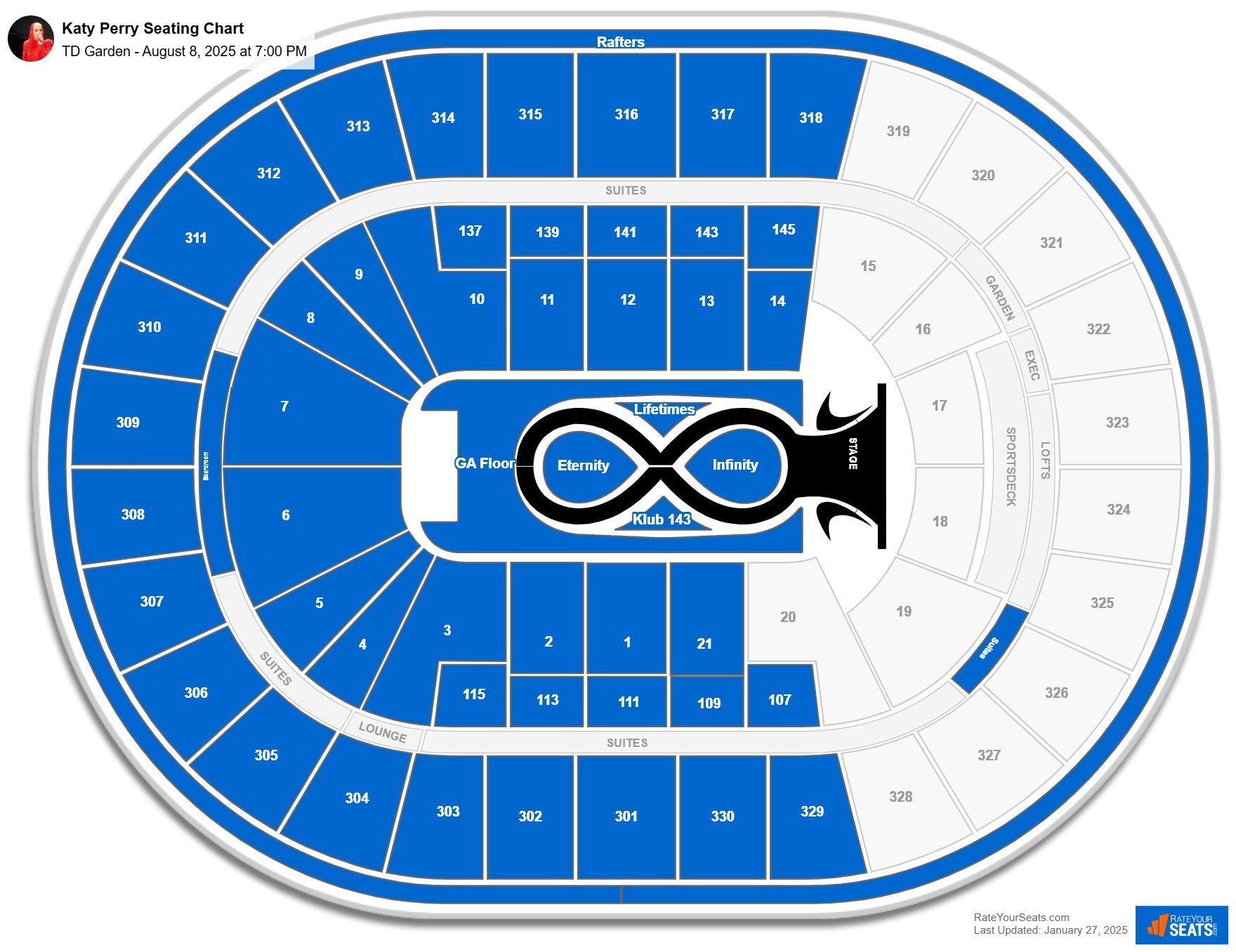 Katy Perry seating chart TD Garden