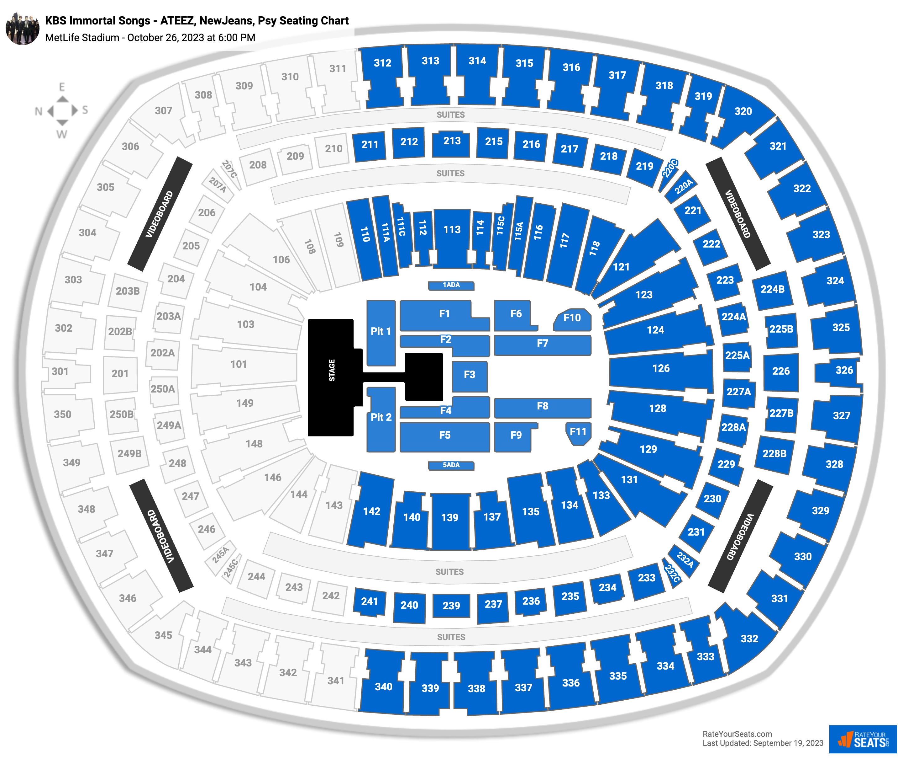KBS Immortal Songs - ATEEZ, NewJeans, Psy seating chart MetLife Stadium