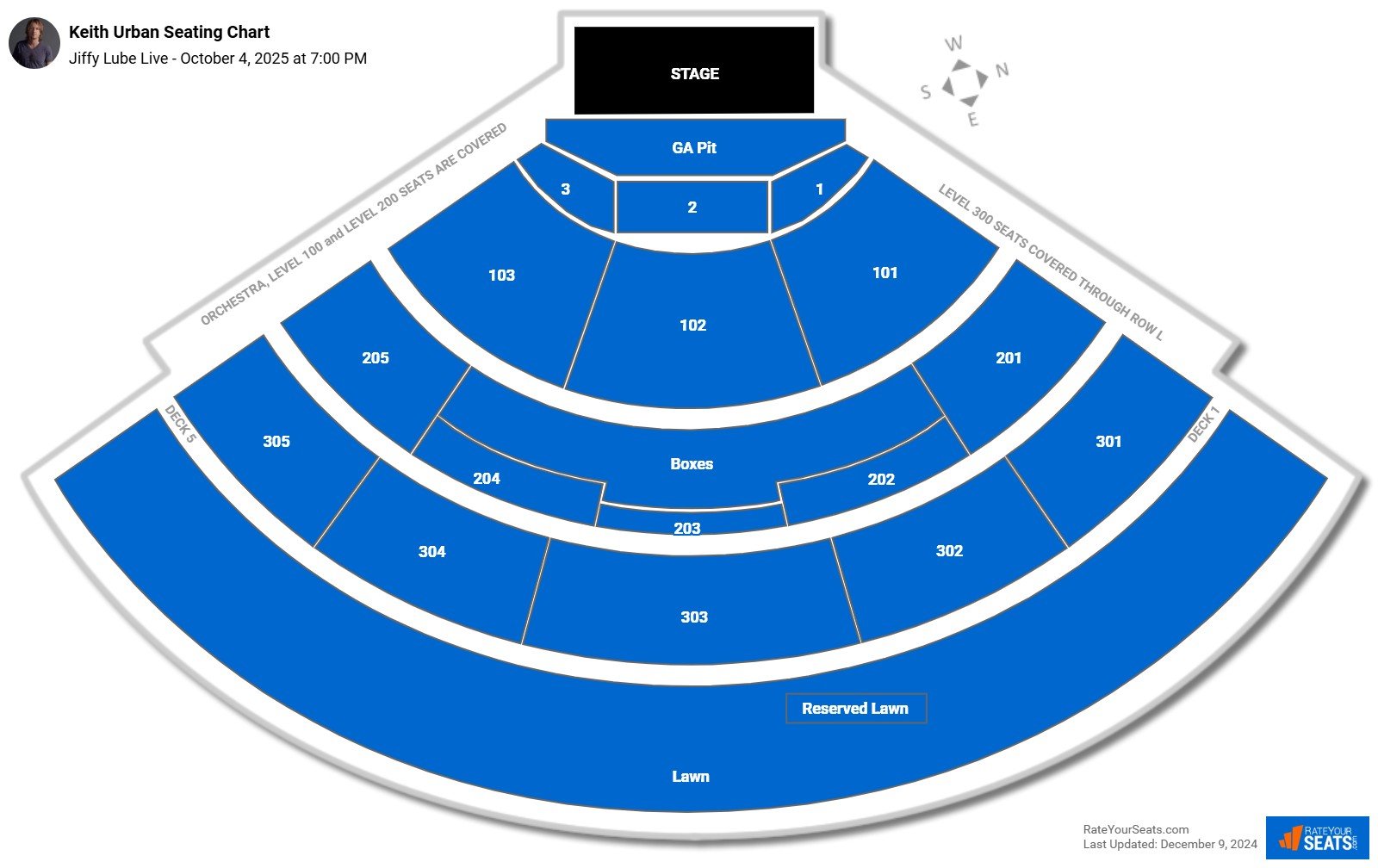 Keith Urban seating chart Jiffy Lube Live
