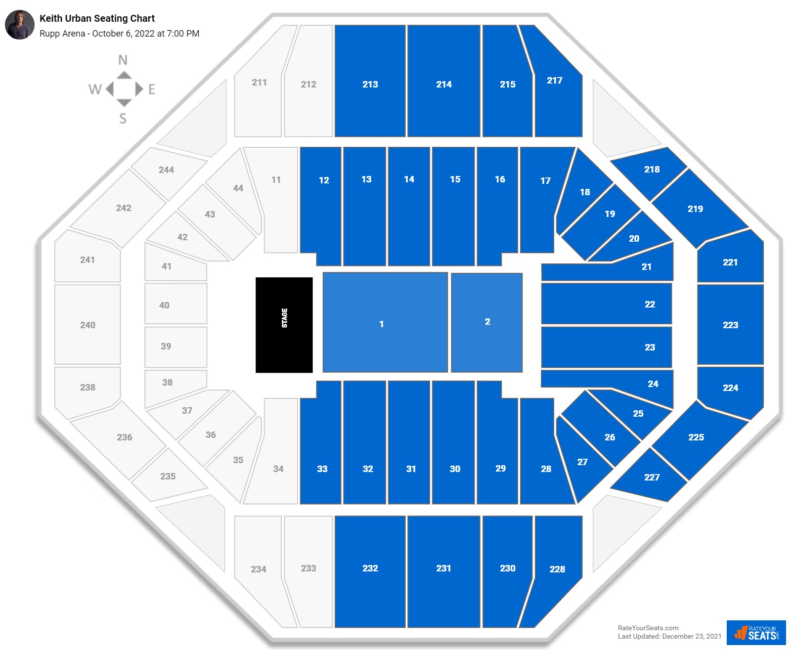 Keith Urban seating chart Rupp Arena