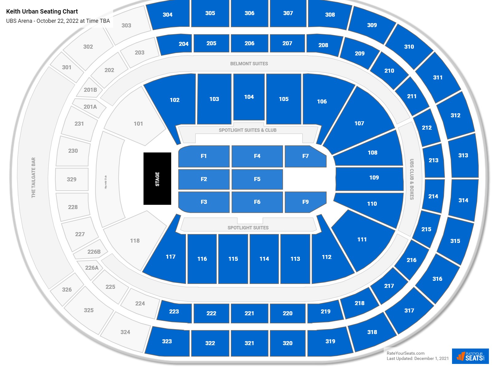 Keith Urban seating chart UBS Arena