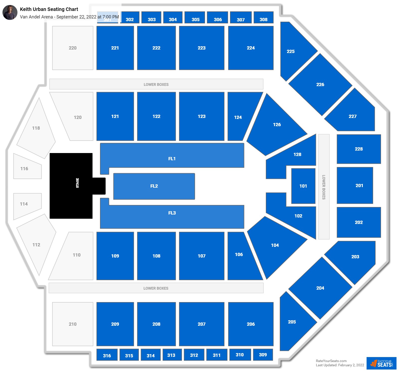 Keith Urban seating chart Van Andel Arena