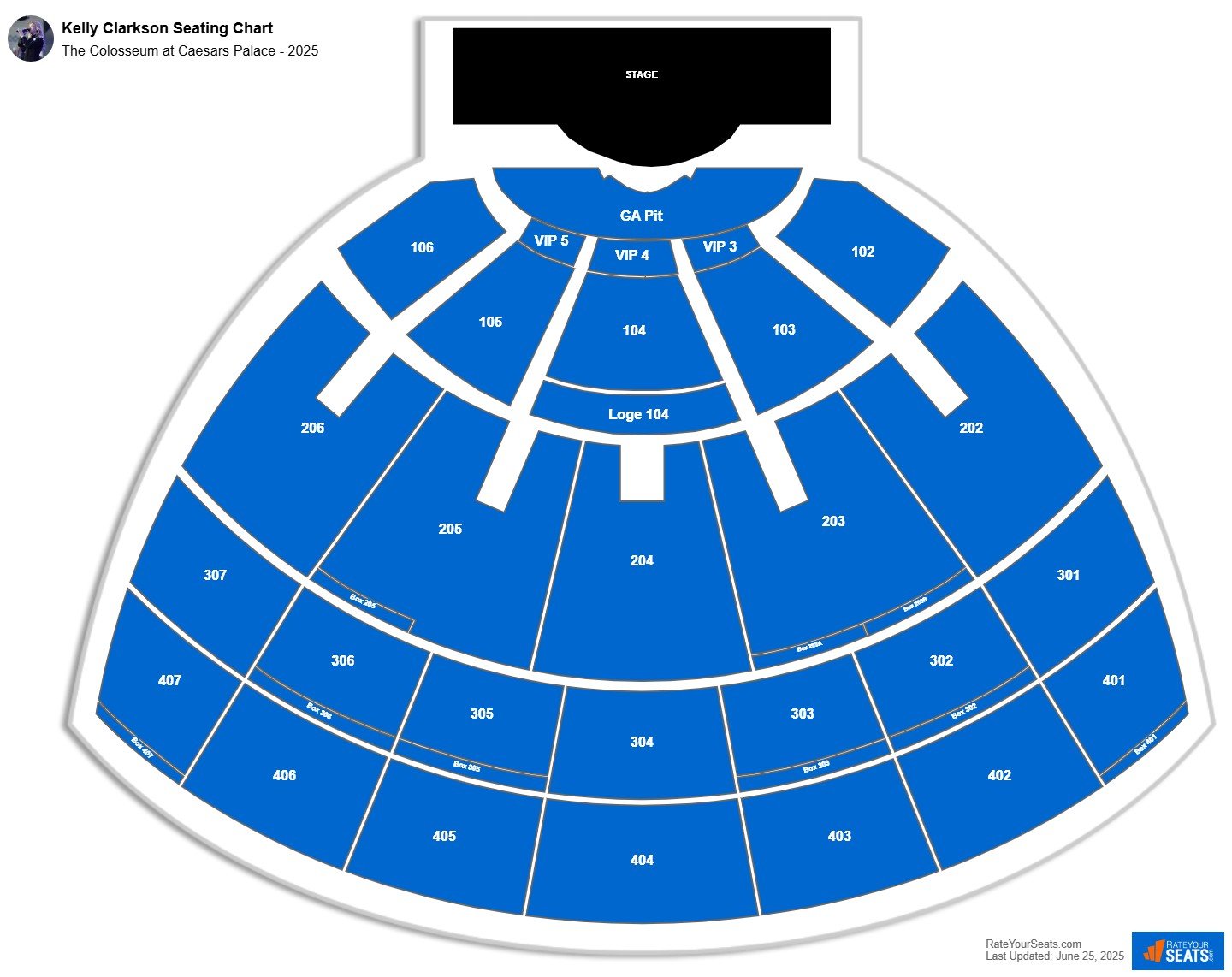 Kelly Clarkson seating chart The Colosseum at Caesars Palace