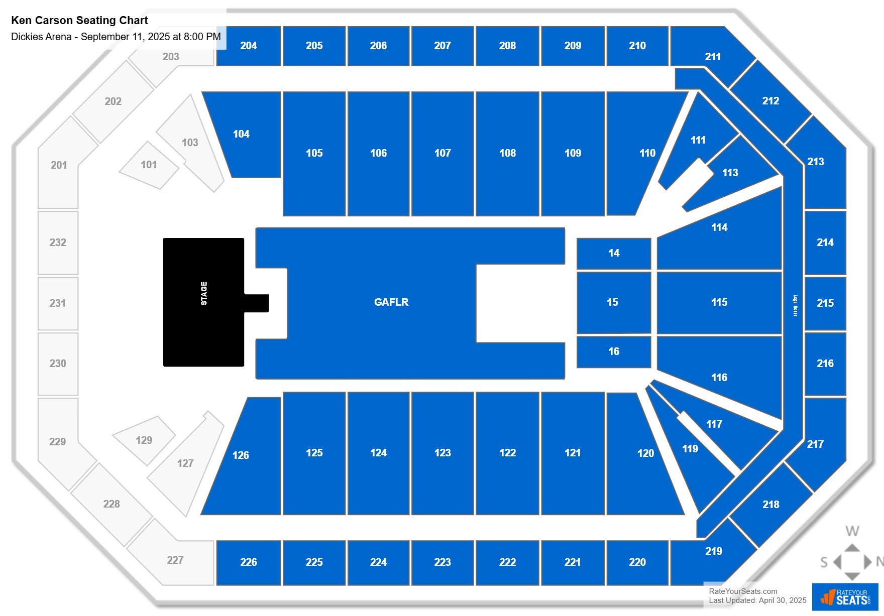 Ken Carson seating chart Dickies Arena