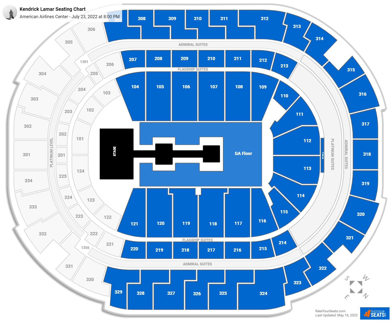 Kendrick Lamar seating chart American Airlines Center