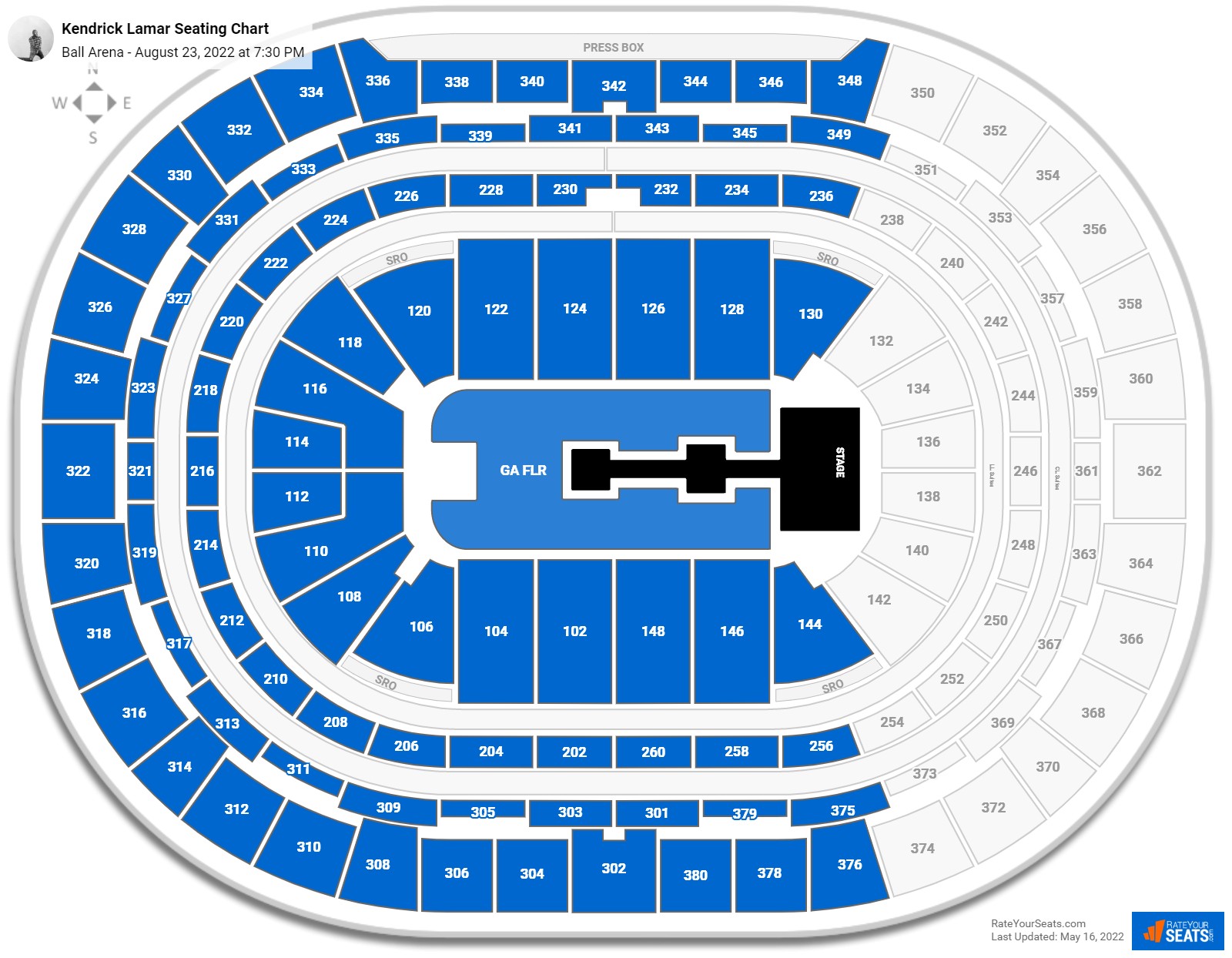 Kendrick Lamar seating chart Ball Arena
