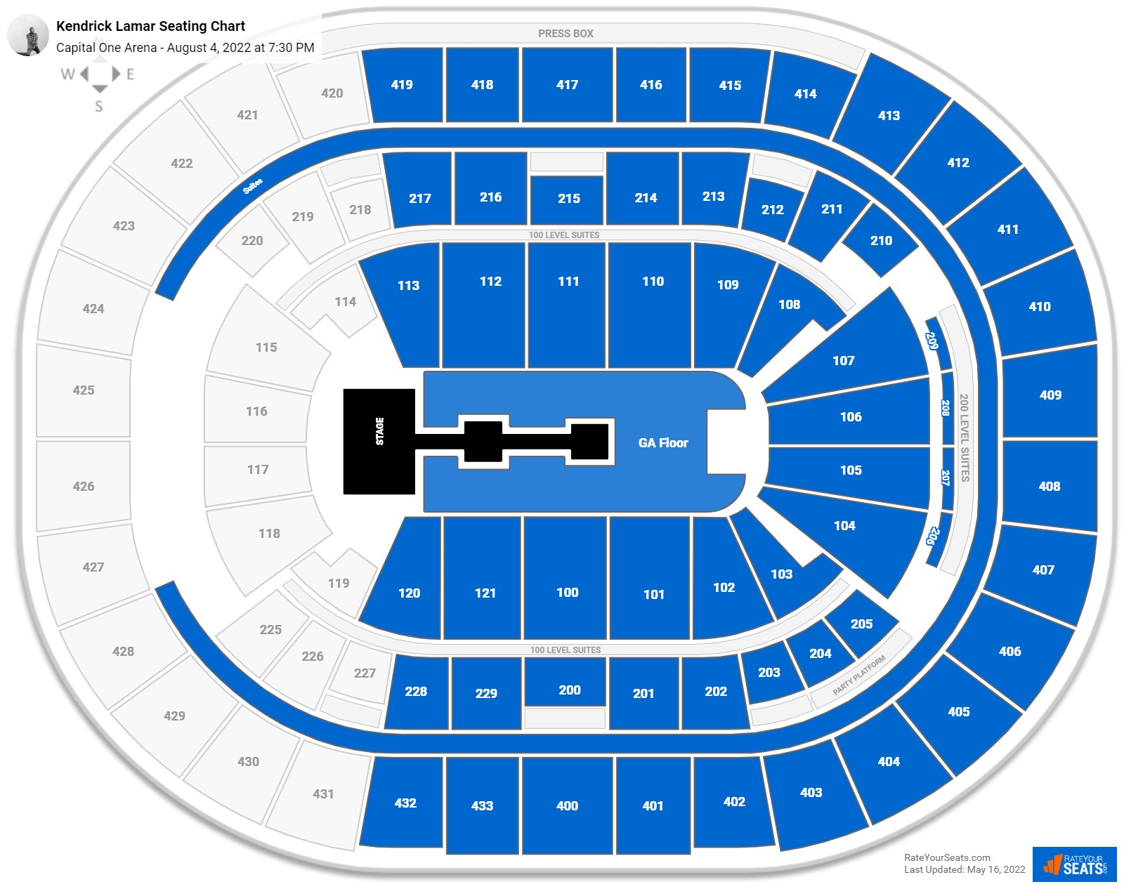 Kendrick Lamar seating chart Capital One Arena