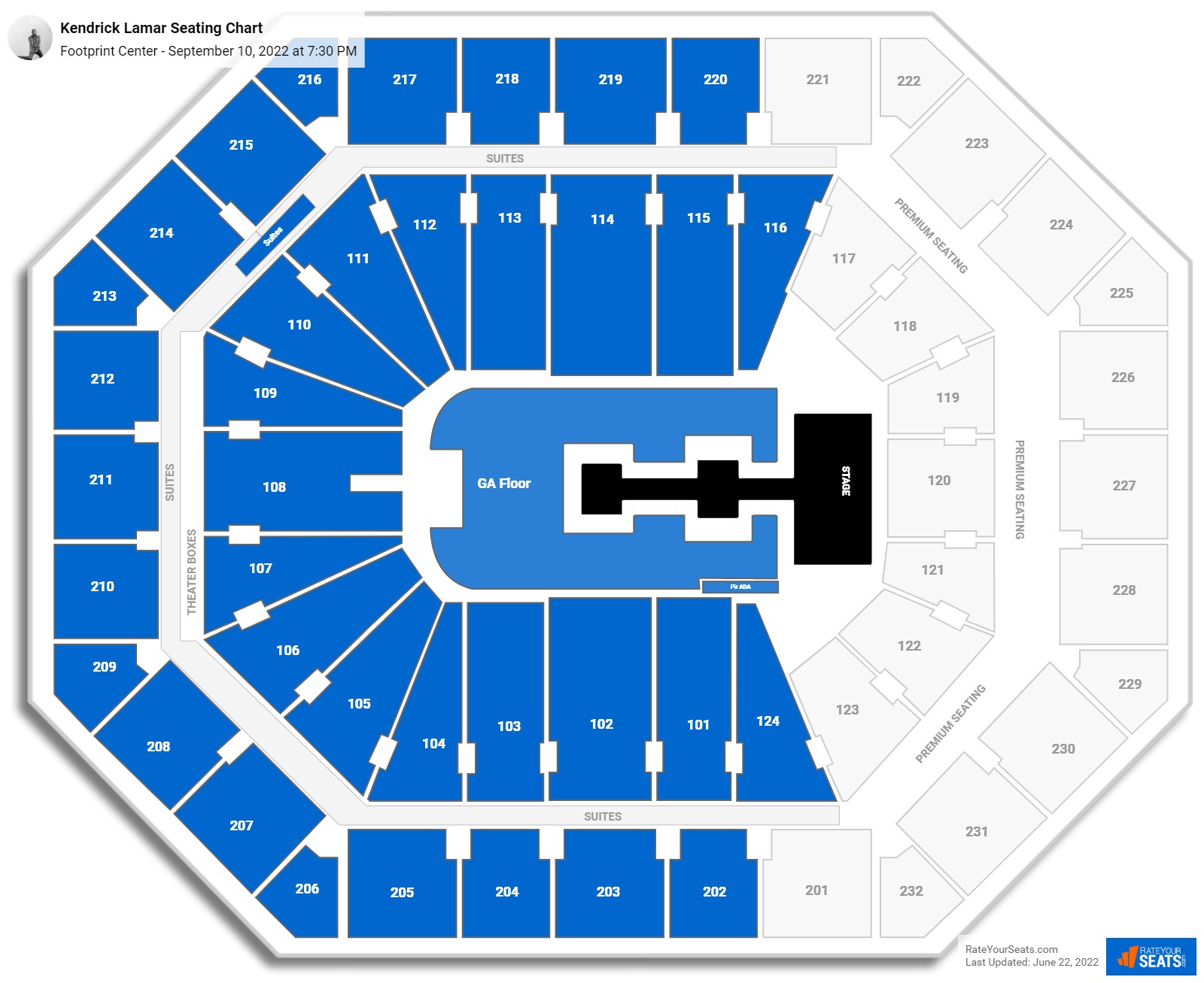 Kendrick Lamar seating chart Footprint Center