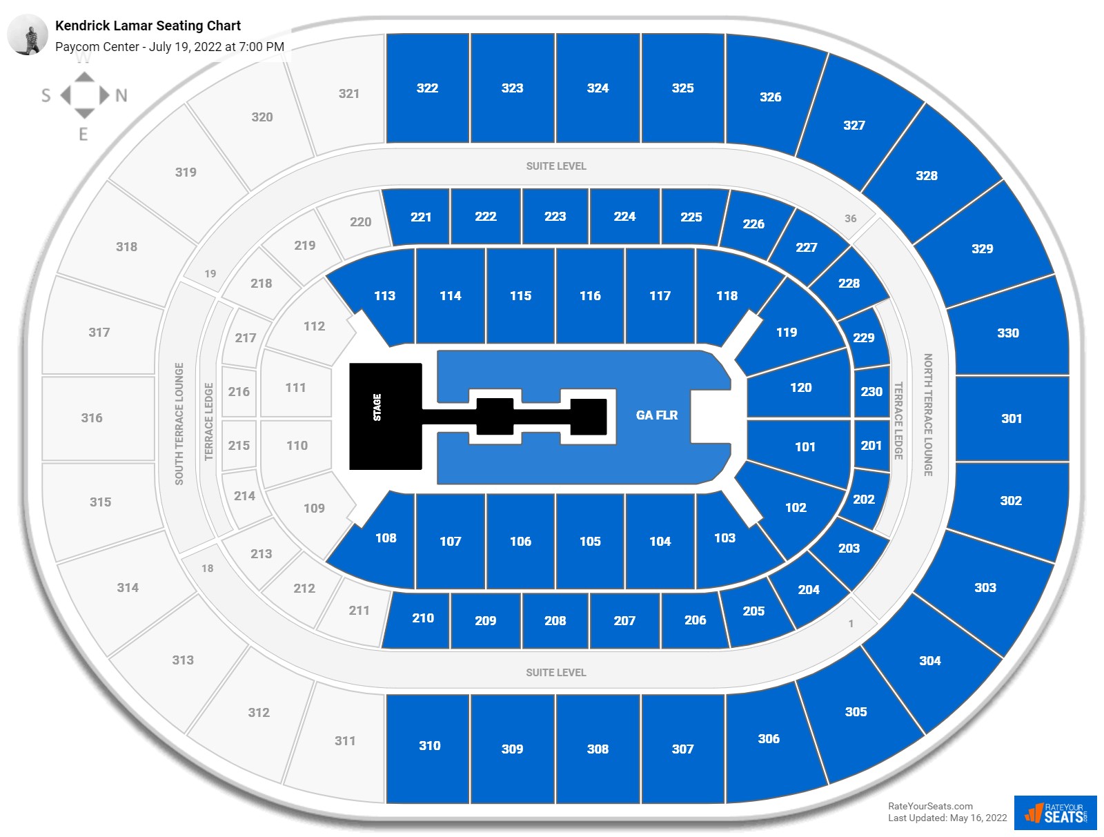 Kendrick Lamar seating chart Paycom Center
