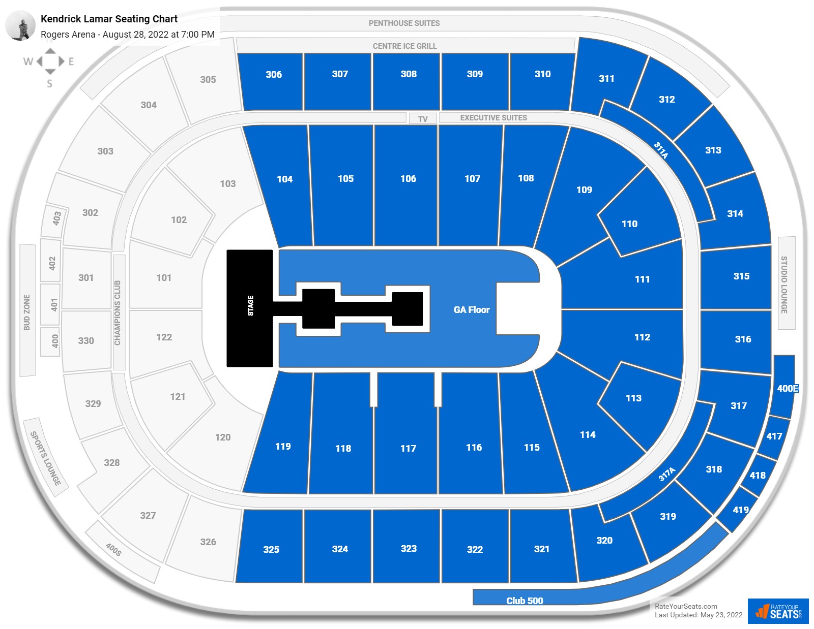 Kendrick Lamar seating chart Rogers Arena