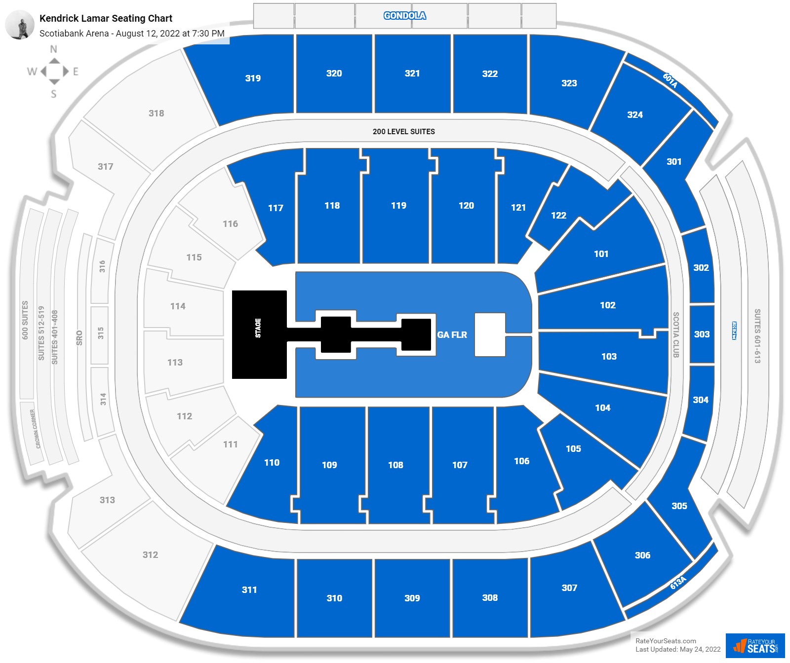 Kendrick Lamar seating chart Scotiabank Arena