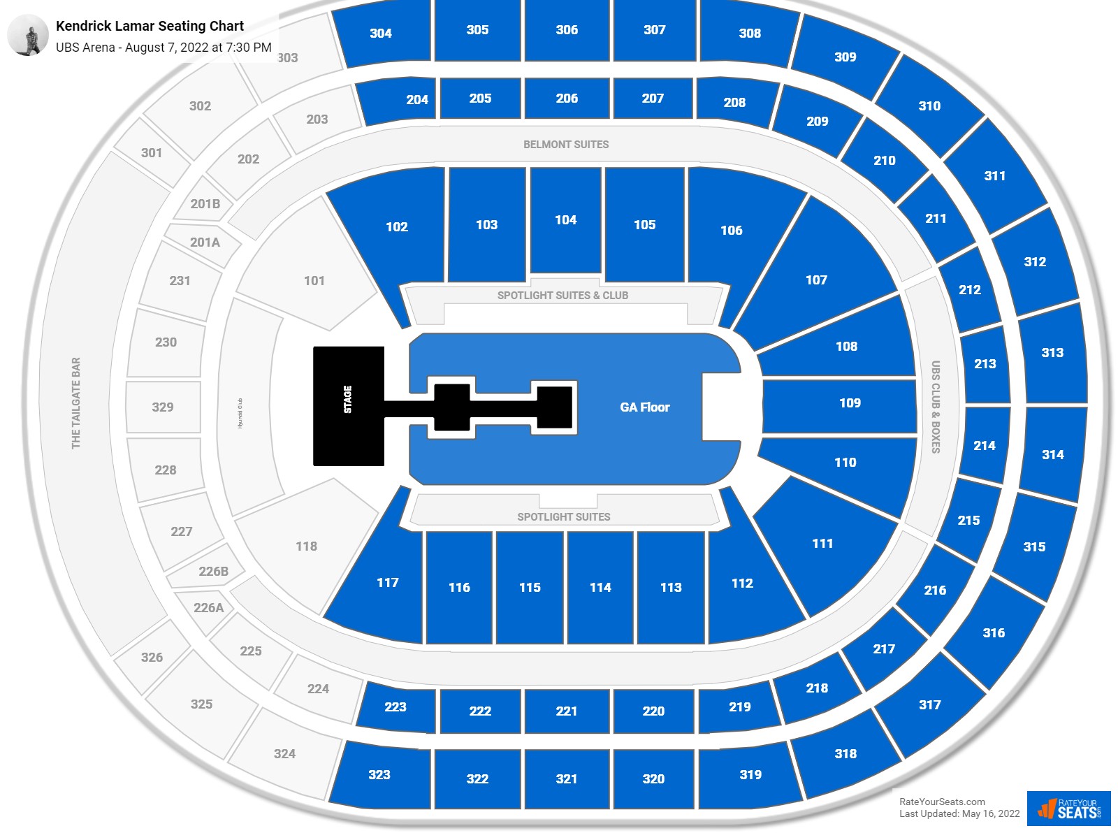 Kendrick Lamar seating chart UBS Arena