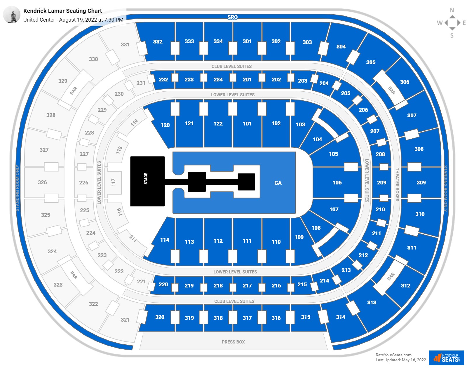 Kendrick Lamar seating chart United Center