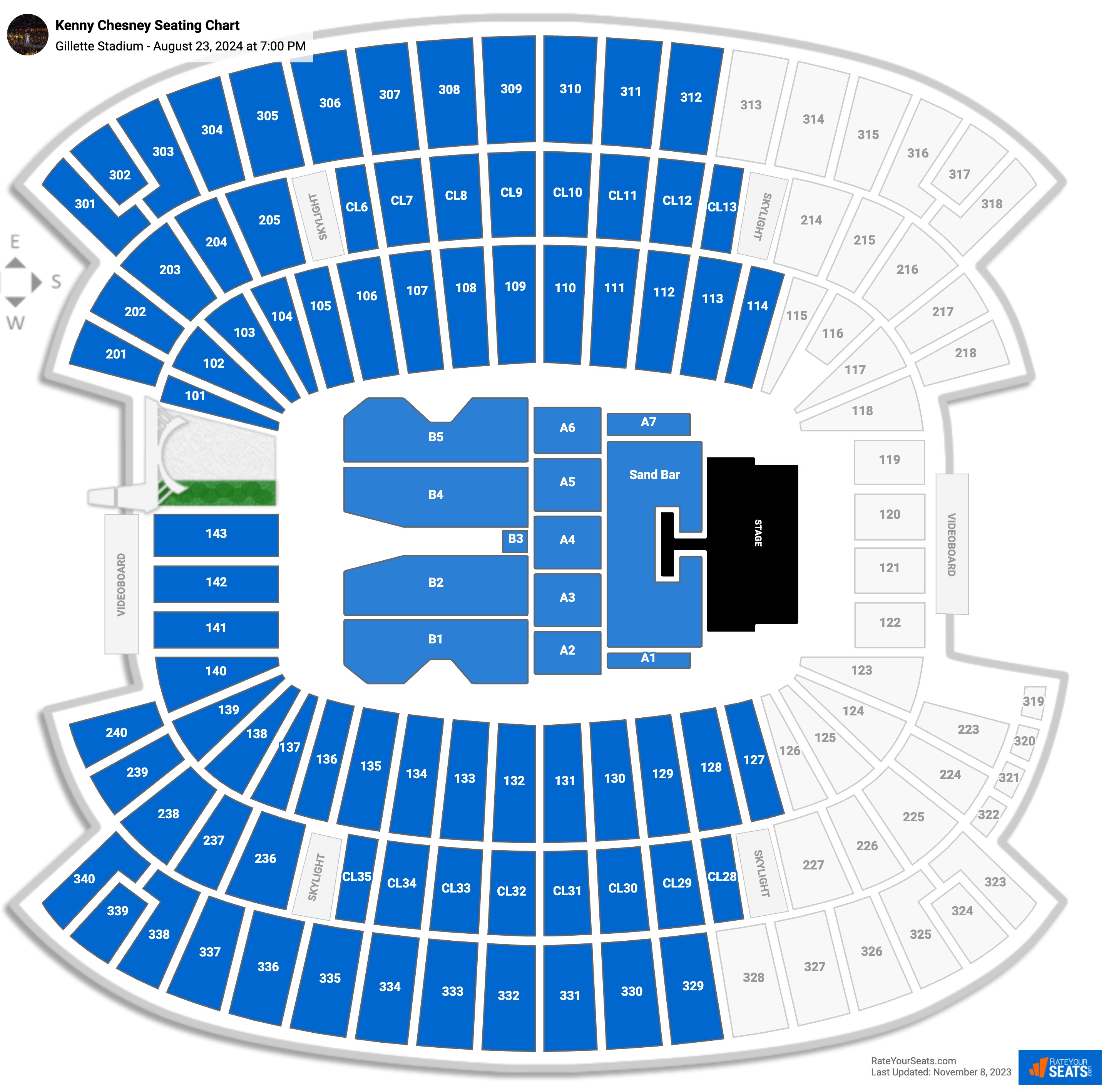 Gillette Stadium Concert Seating Chart