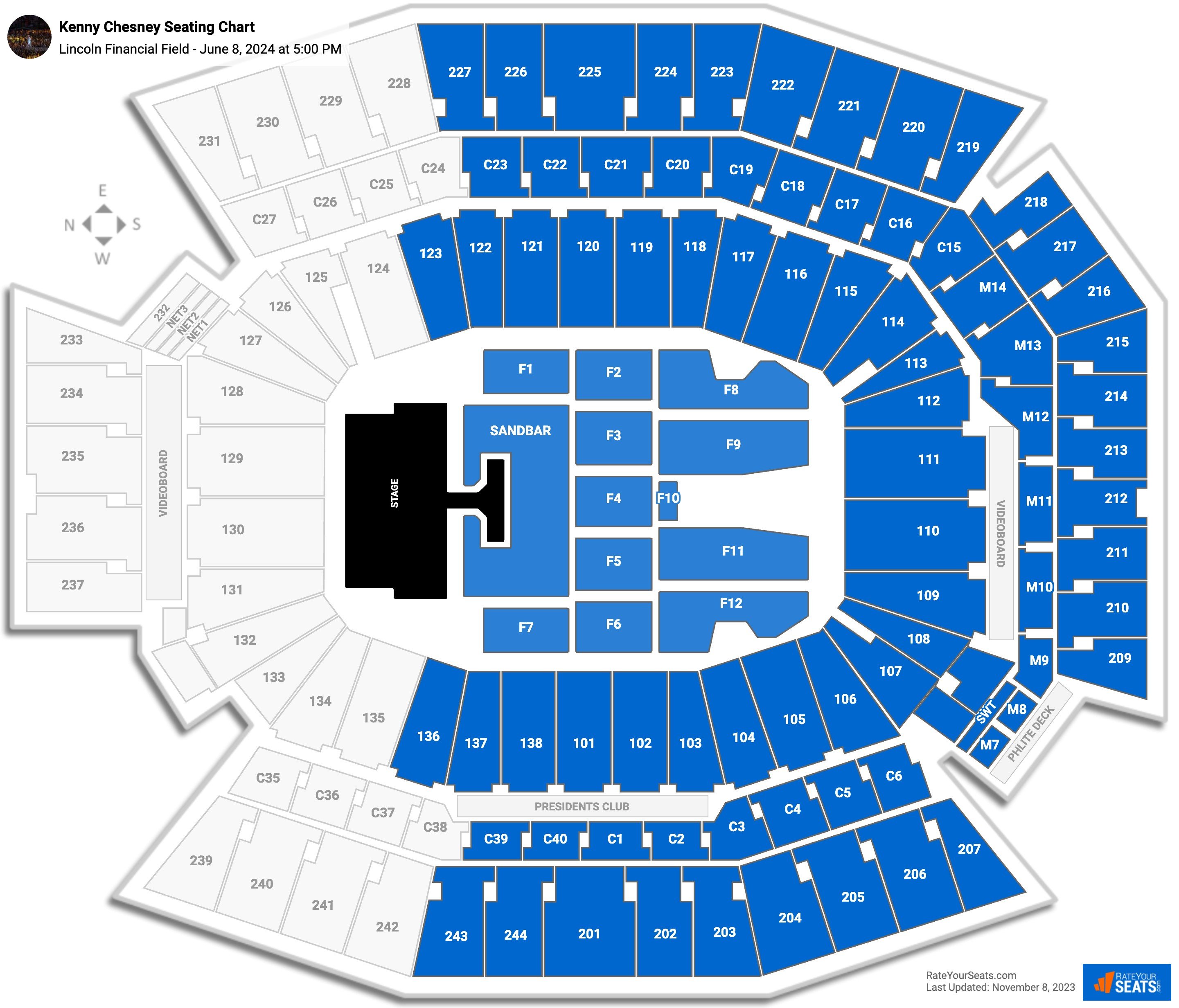 Lincoln Financial Field Concert Seating Chart - RateYourSeats.com