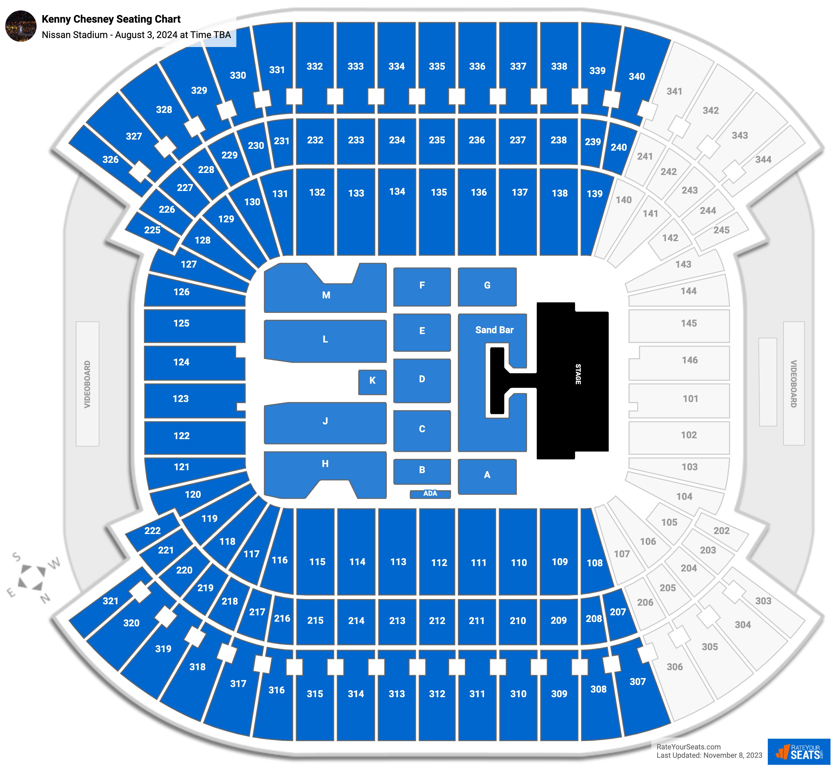 Nissan Stadium Concert Seating Chart