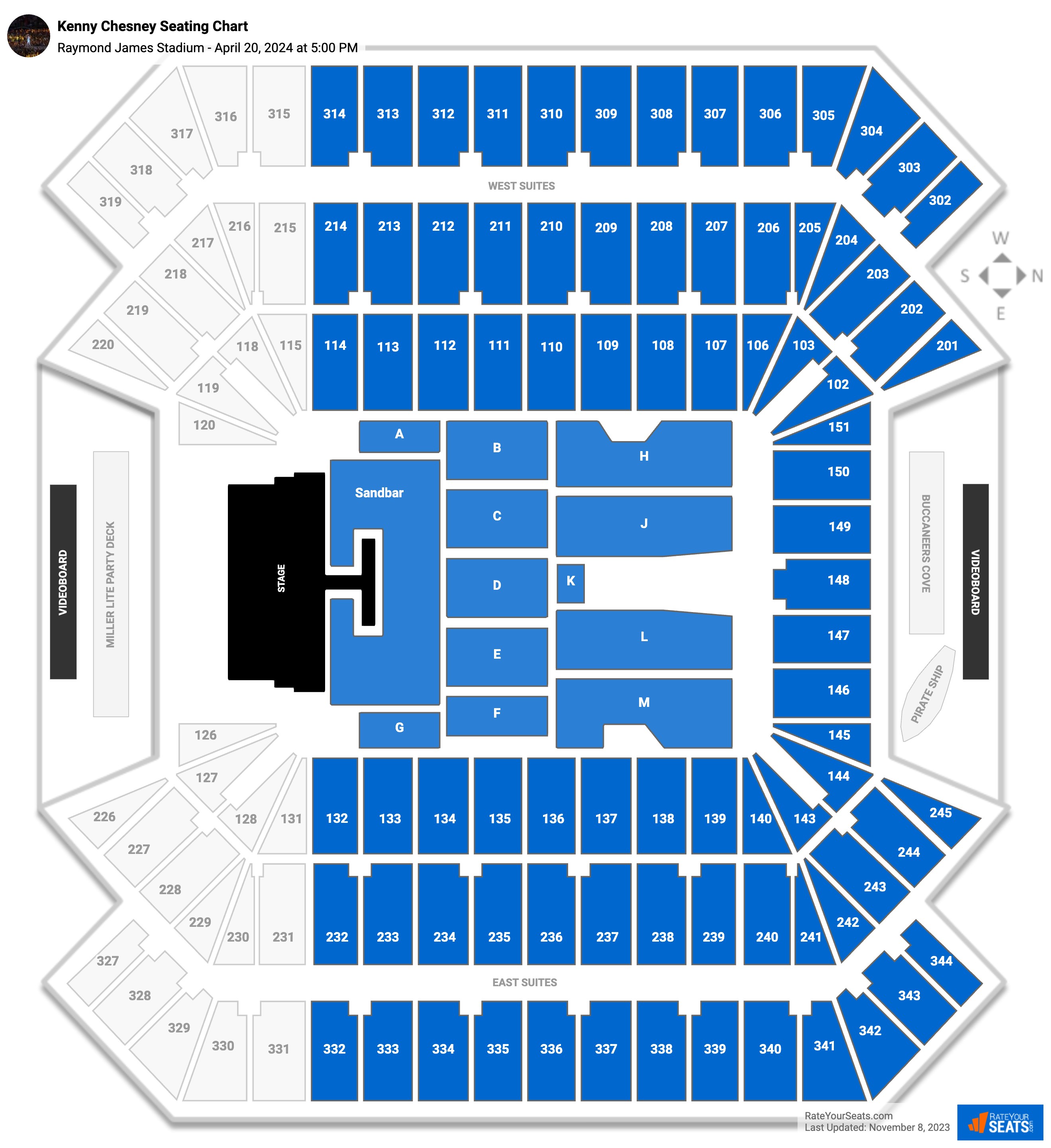 Raymond James Stadium Concert Seating Chart