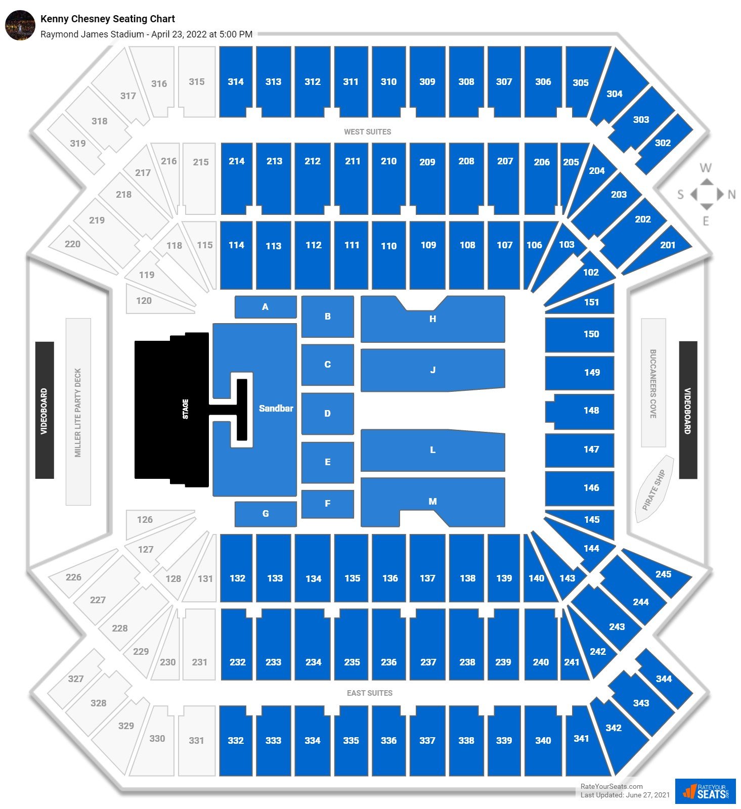 Kenny Chesney Arrowhead Seating Chart