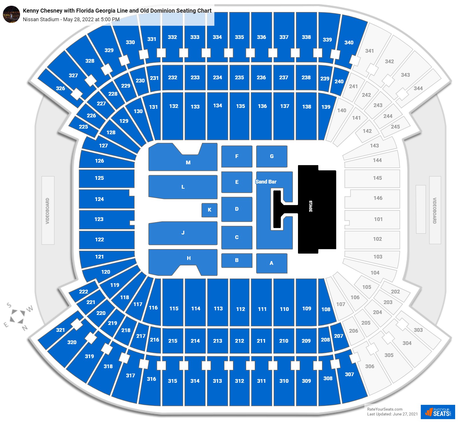 Nissan Stadium Concert Seating Chart