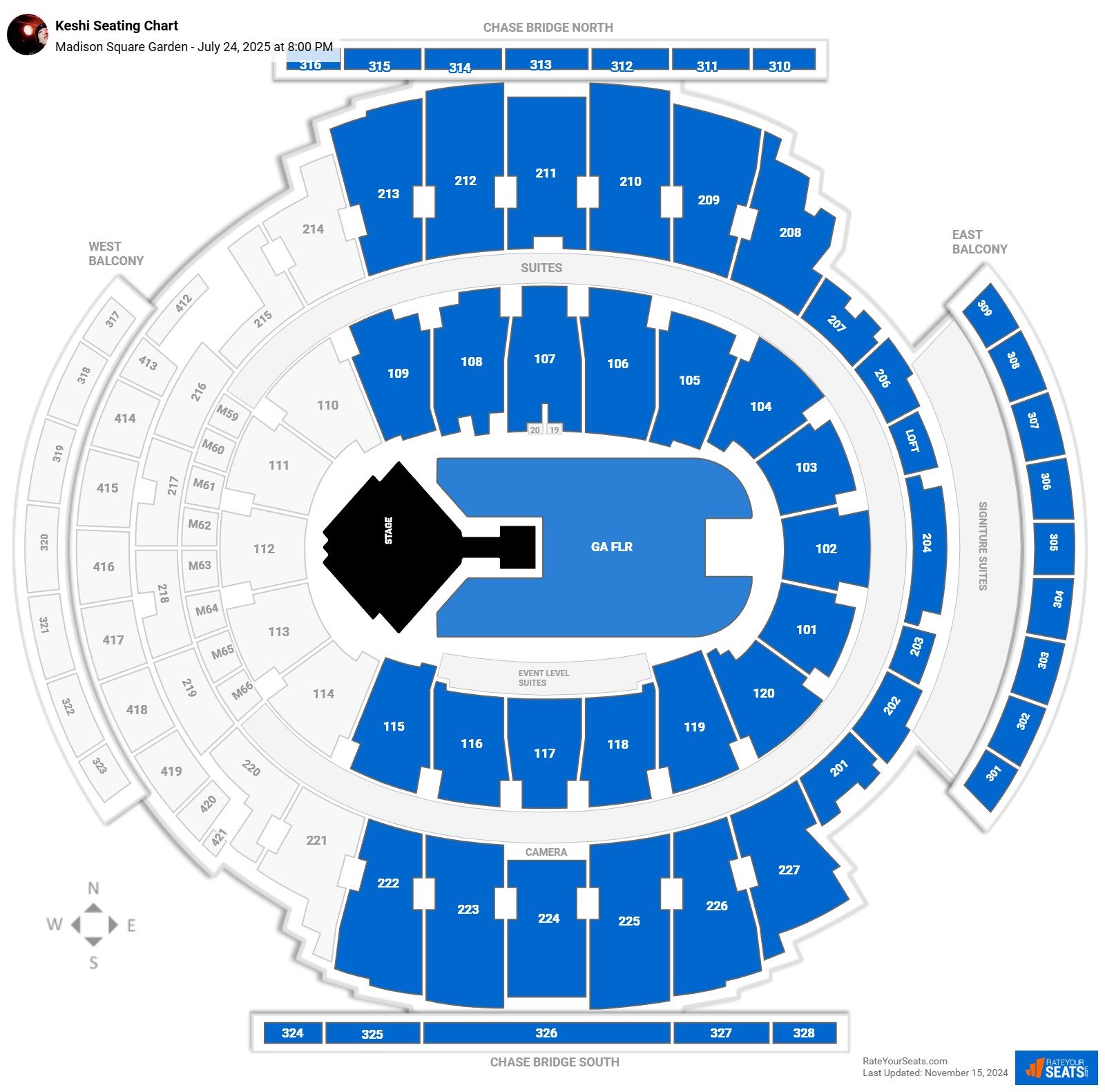 Keshi seating chart Madison Square Garden