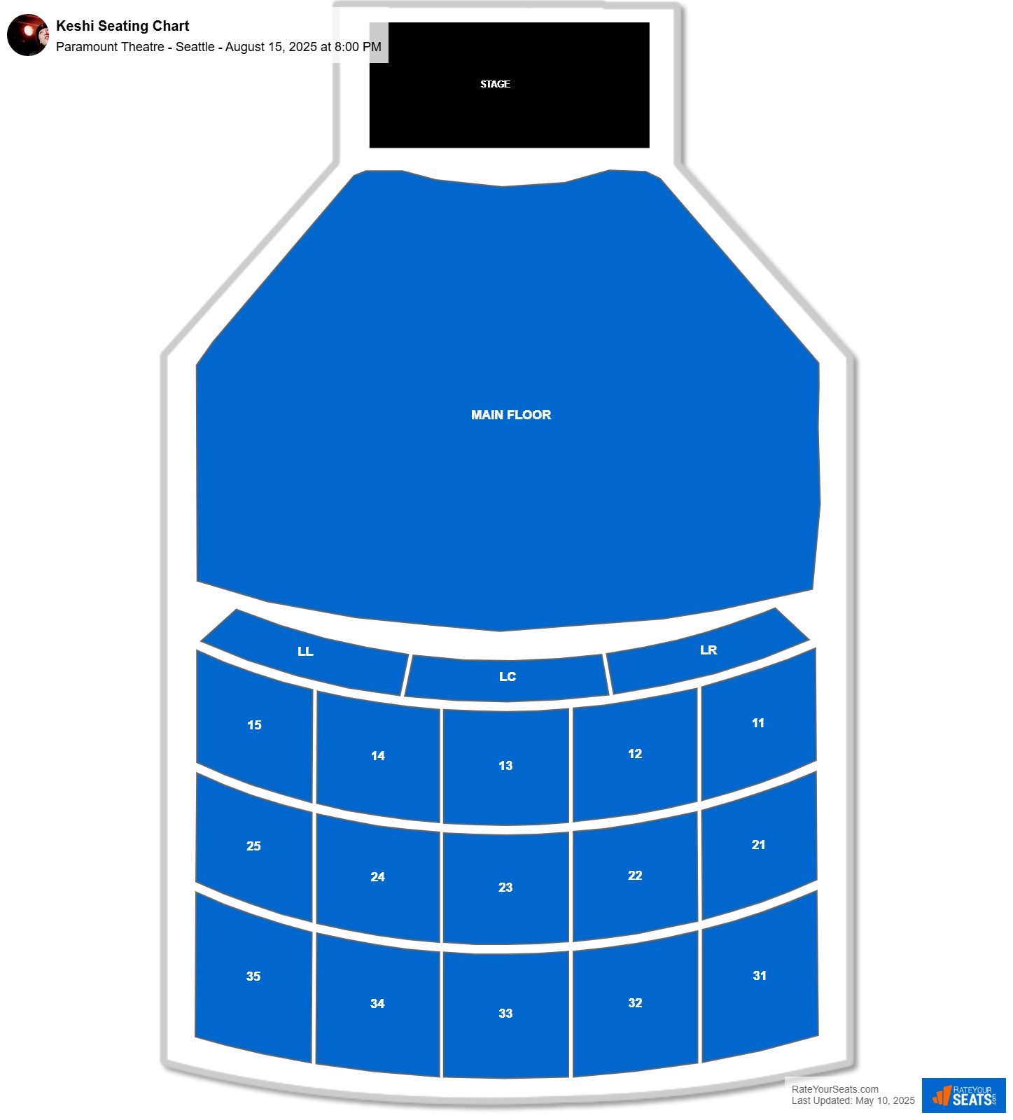 Keshi seating chart Paramount Theatre - Seattle