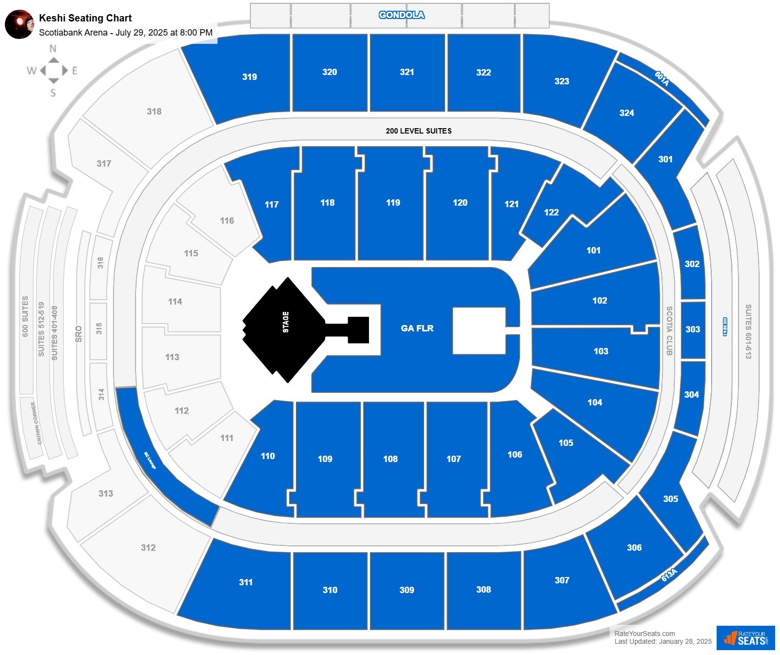 Keshi seating chart Scotiabank Arena