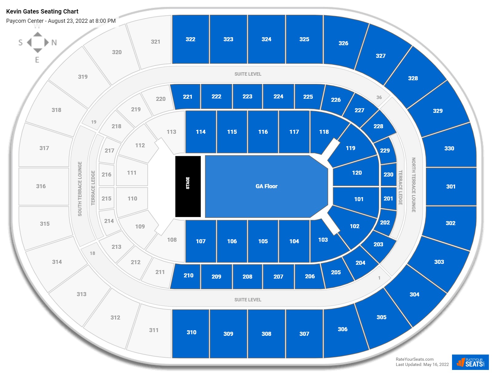Kevin Gates seating chart Paycom Center