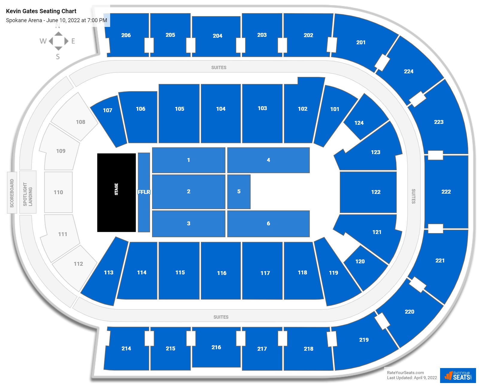 Kevin Gates seating chart Spokane Arena