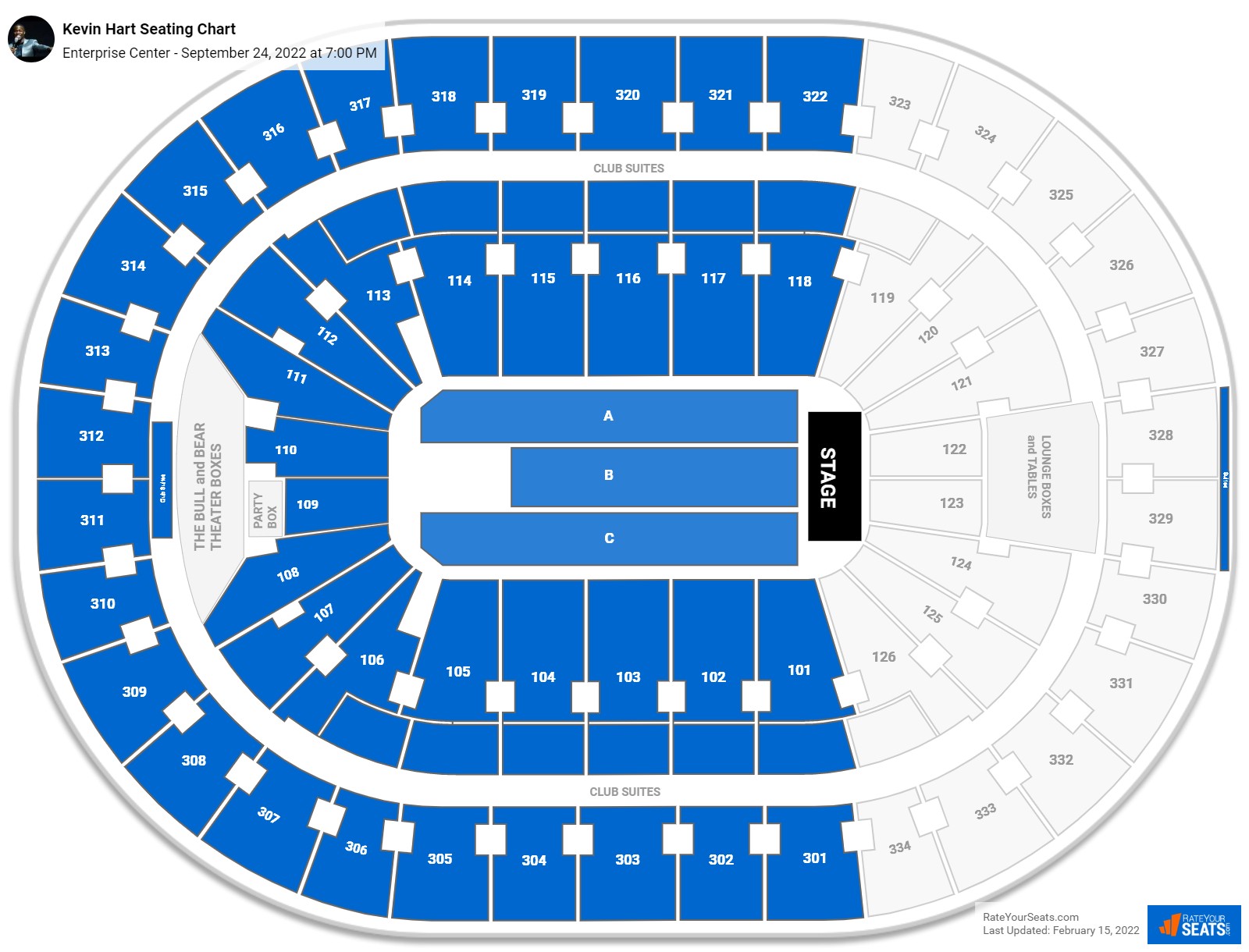 Kevin Hart seating chart Enterprise Center