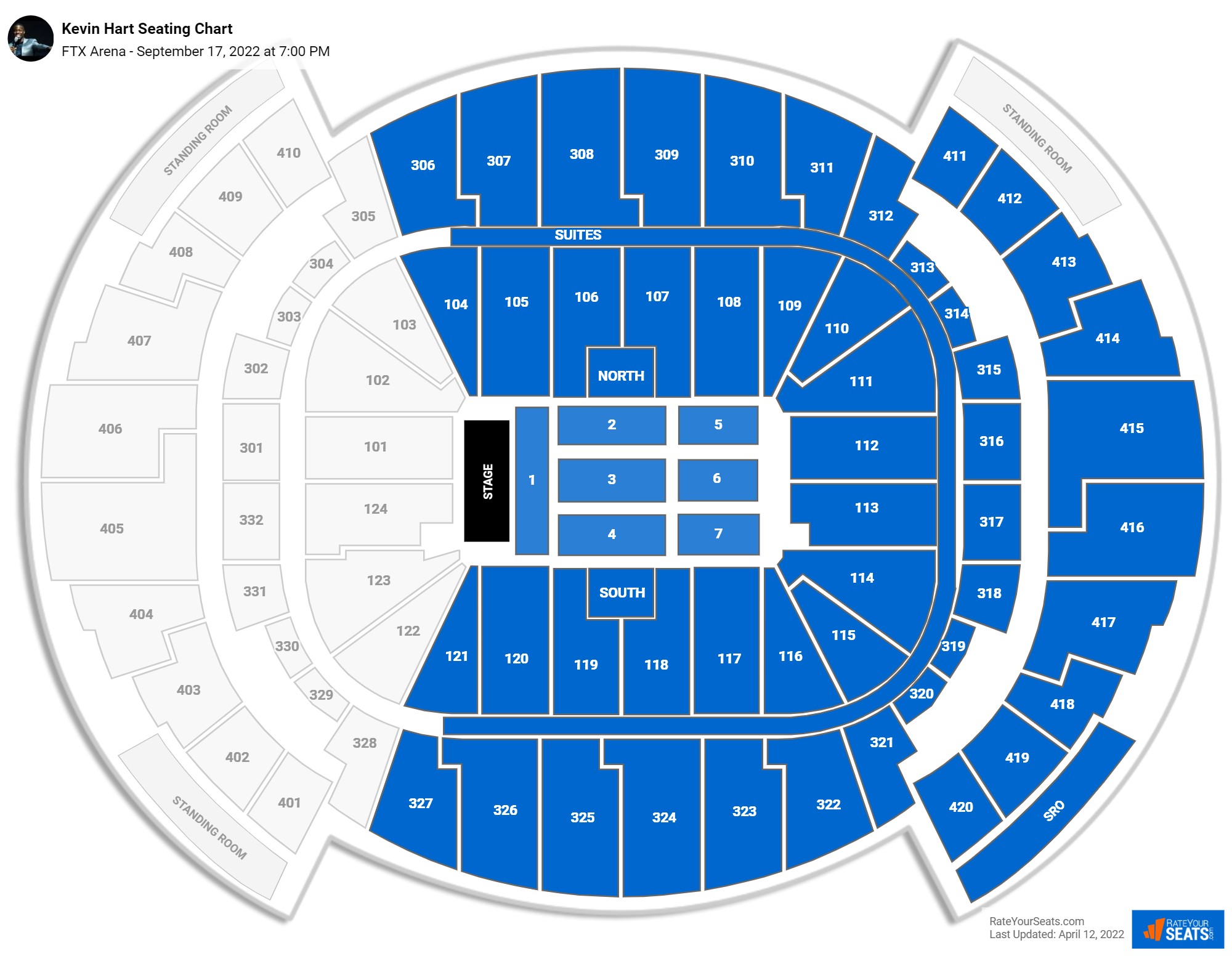 Kevin Hart seating chart FTX Arena