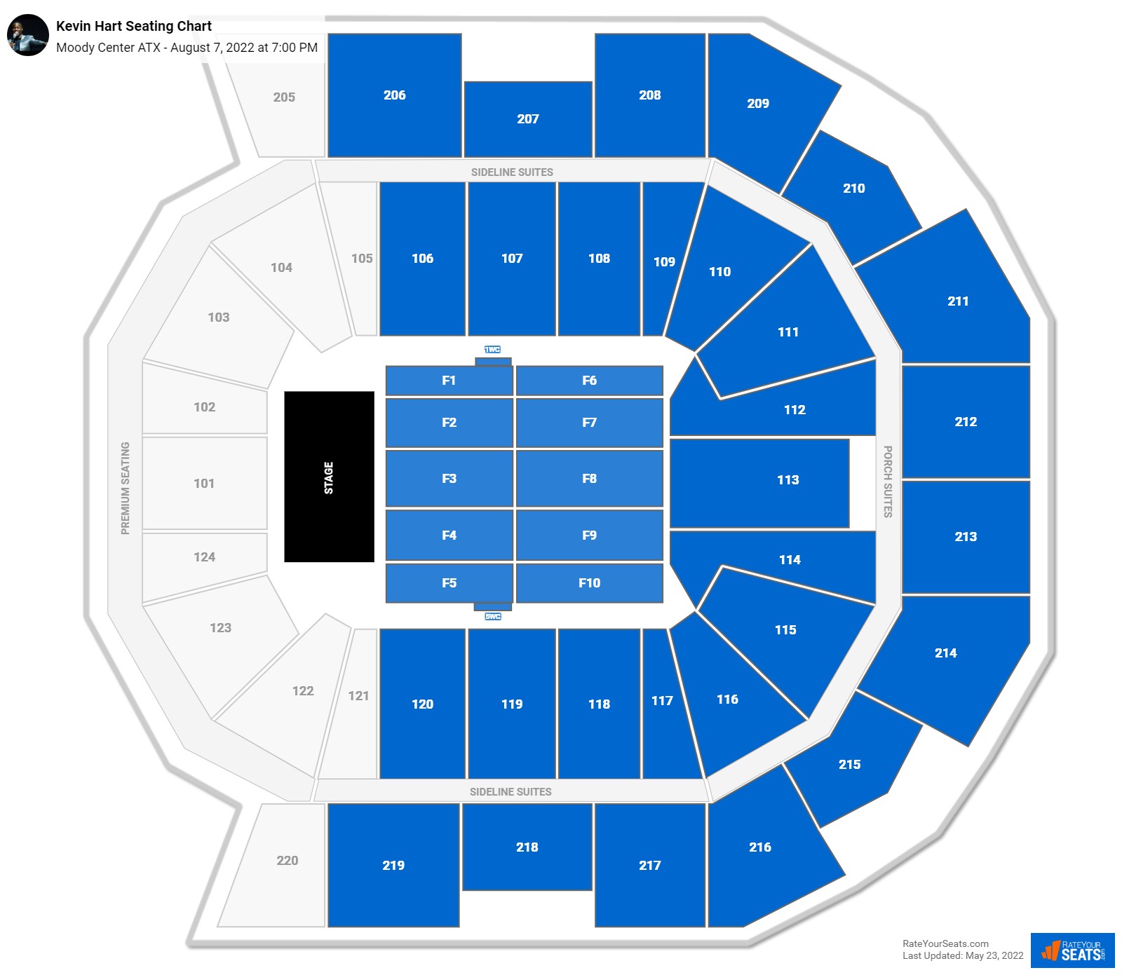 Kevin Hart seating chart Moody Center ATX