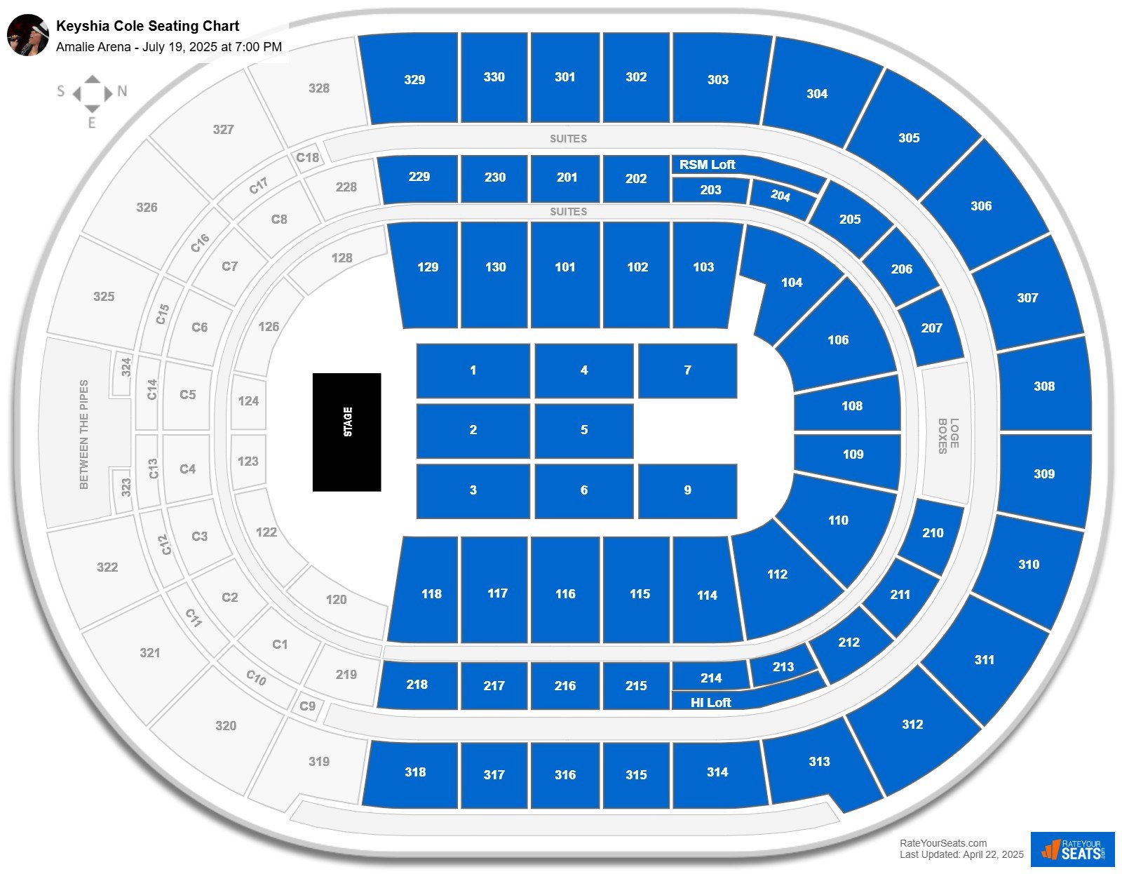 Keyshia Cole seating chart Amalie Arena