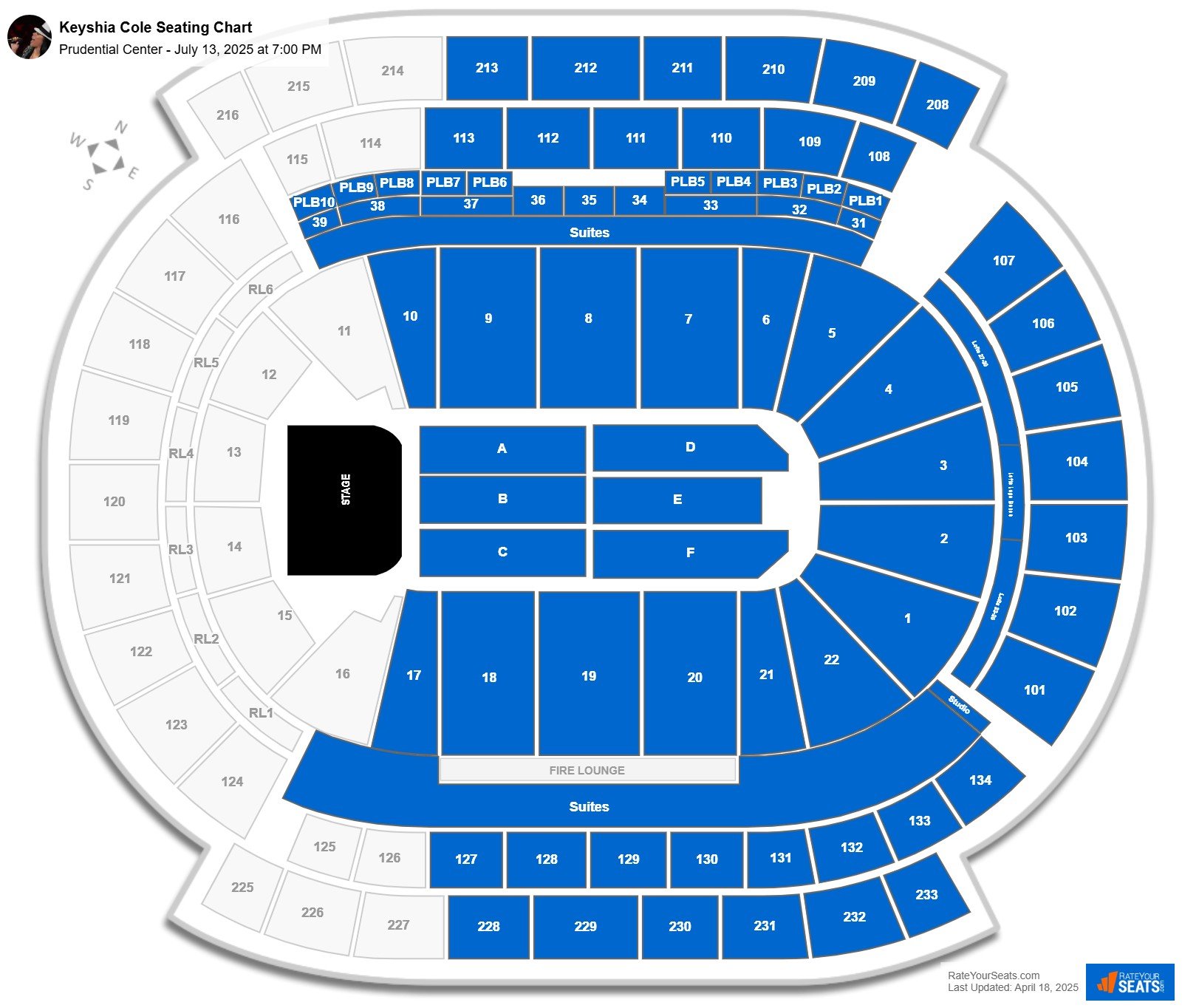 Keyshia Cole seating chart Prudential Center