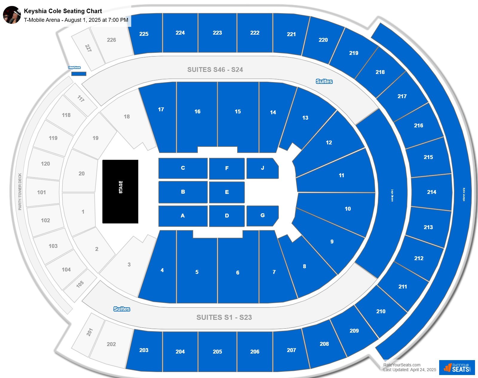 Keyshia Cole seating chart T-Mobile Arena