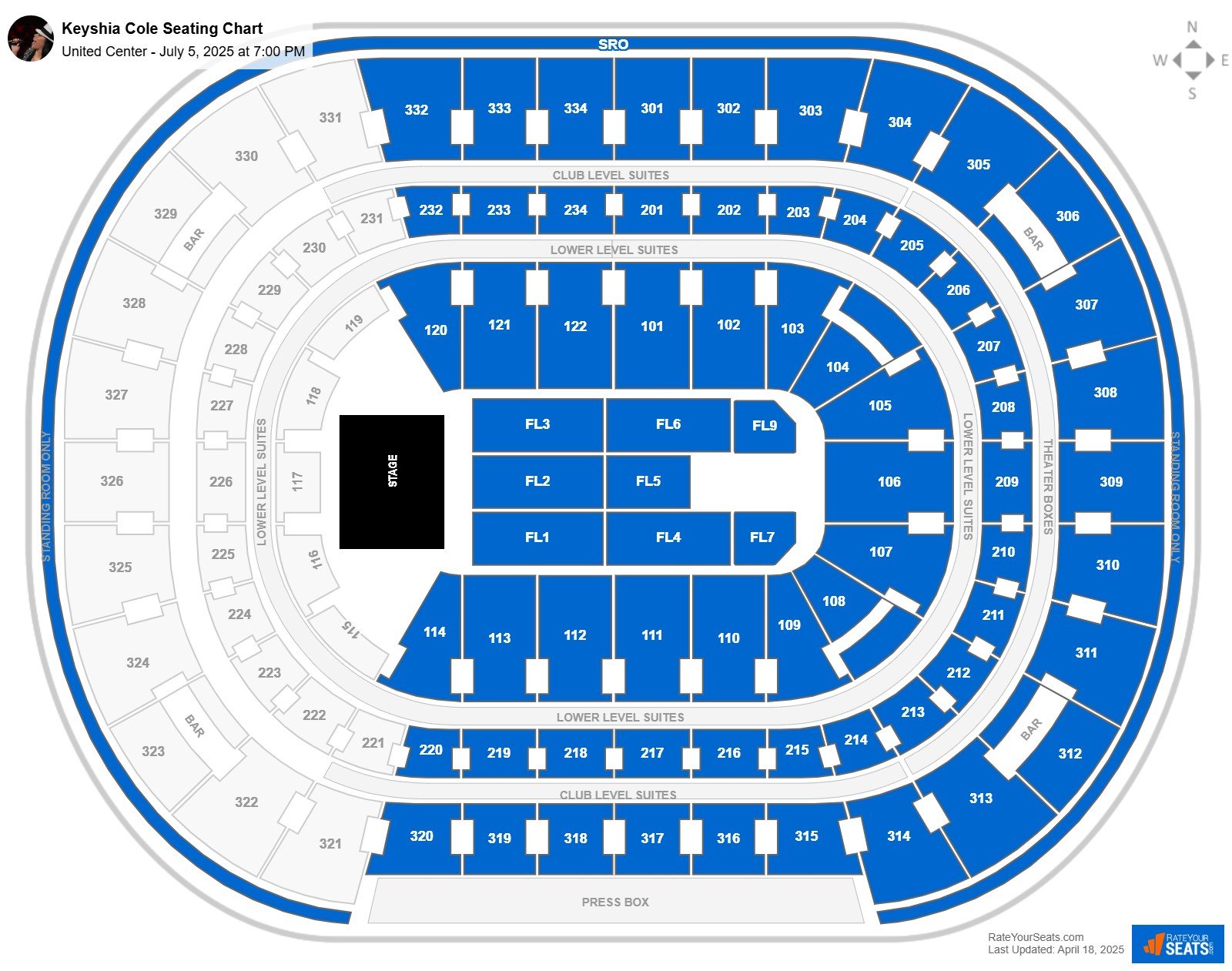 Keyshia Cole seating chart United Center