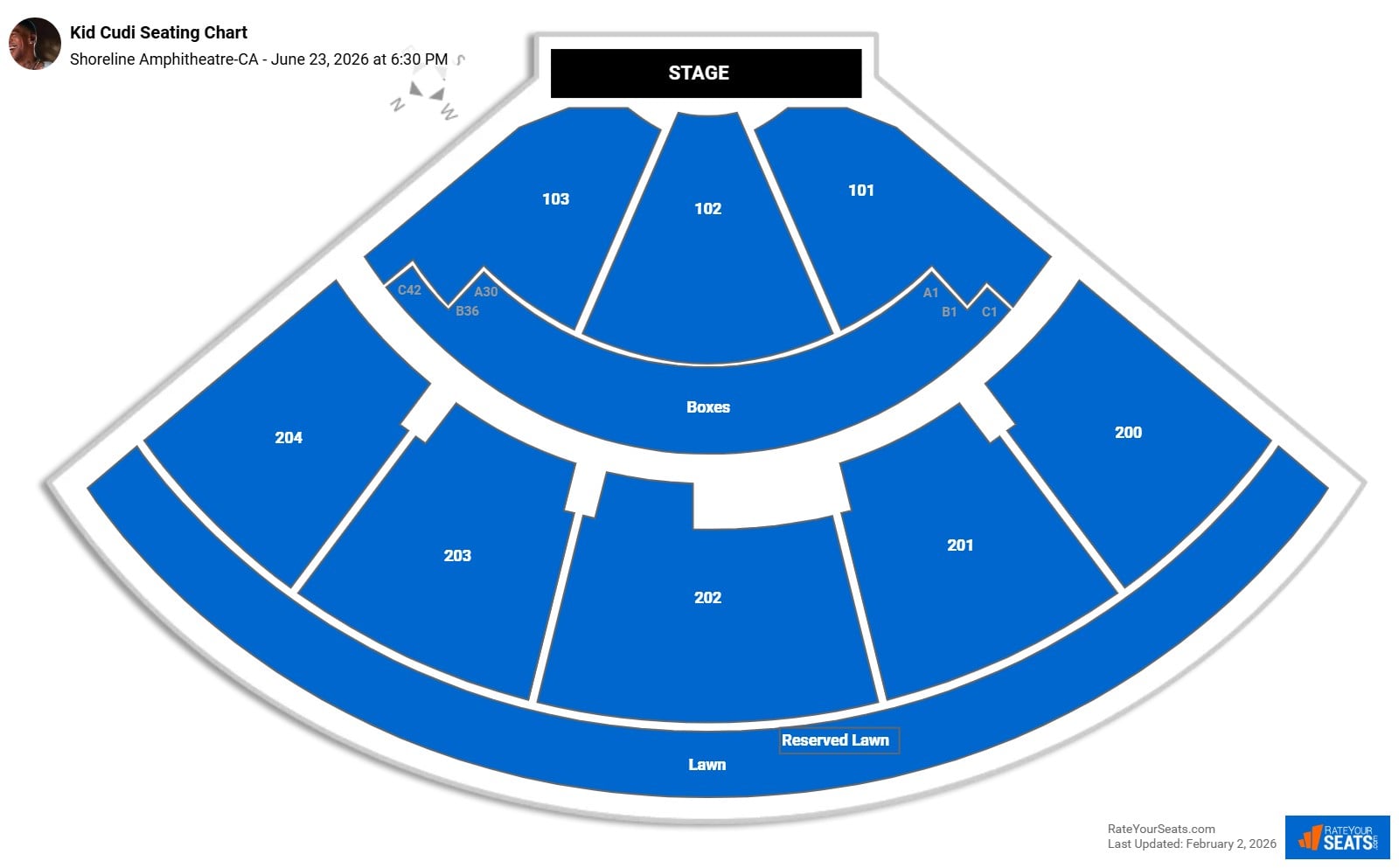 Kid Cudi seating chart Shoreline Amphitheatre-CA