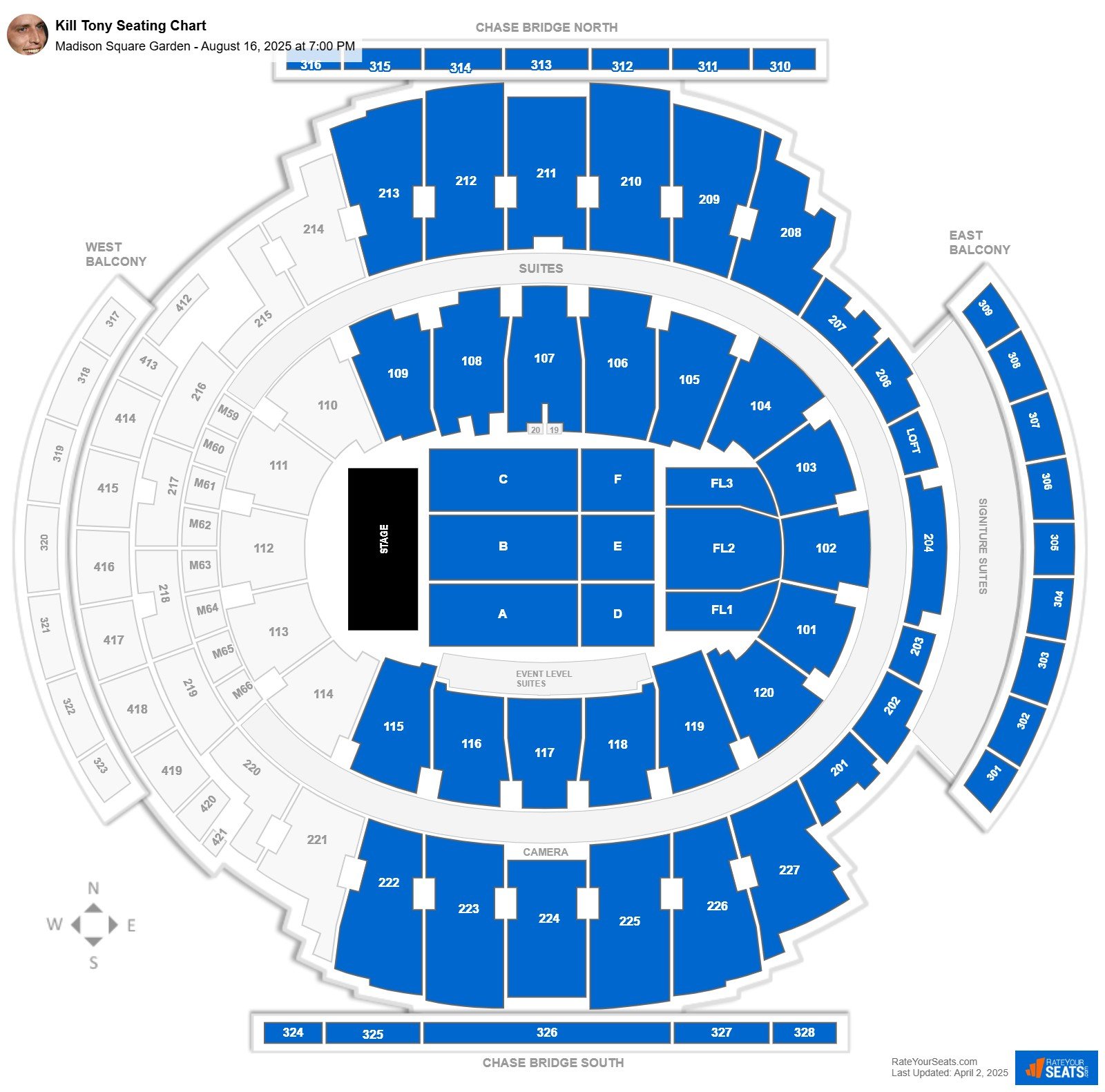 Kill Tony seating chart Madison Square Garden