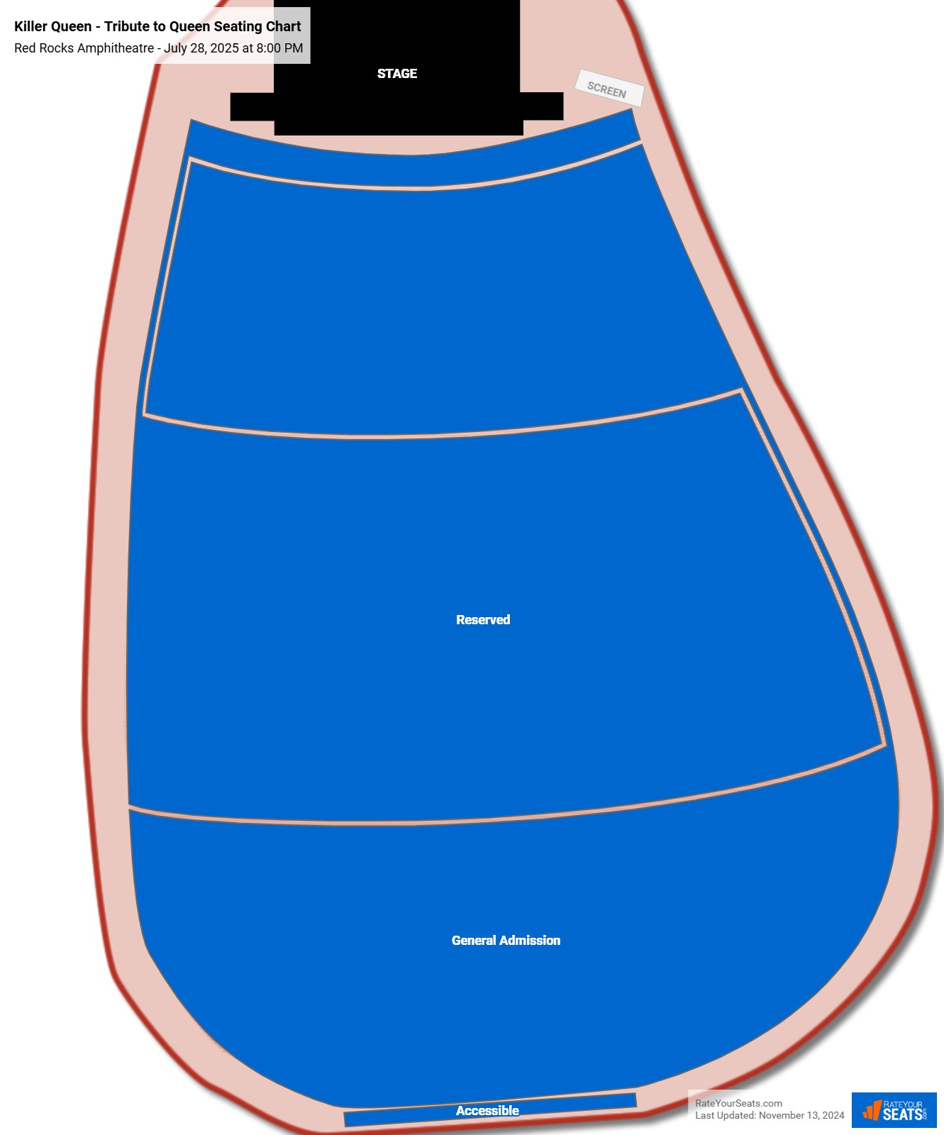 Killer Queen - Tribute to Queen seating chart Red Rocks Amphitheatre