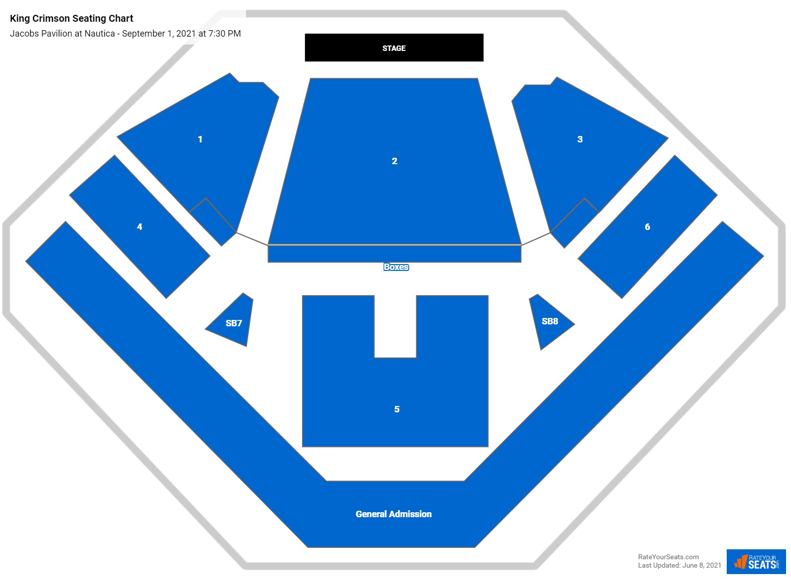 King Crimson seating chart Jacobs Pavilion at Nautica