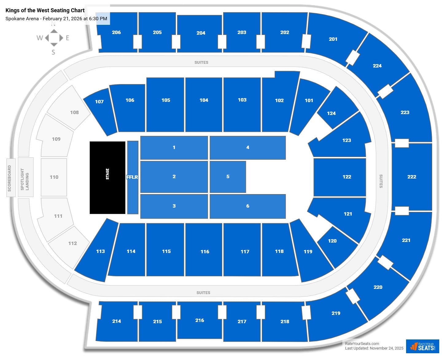 Kings of the West seating chart Spokane Arena