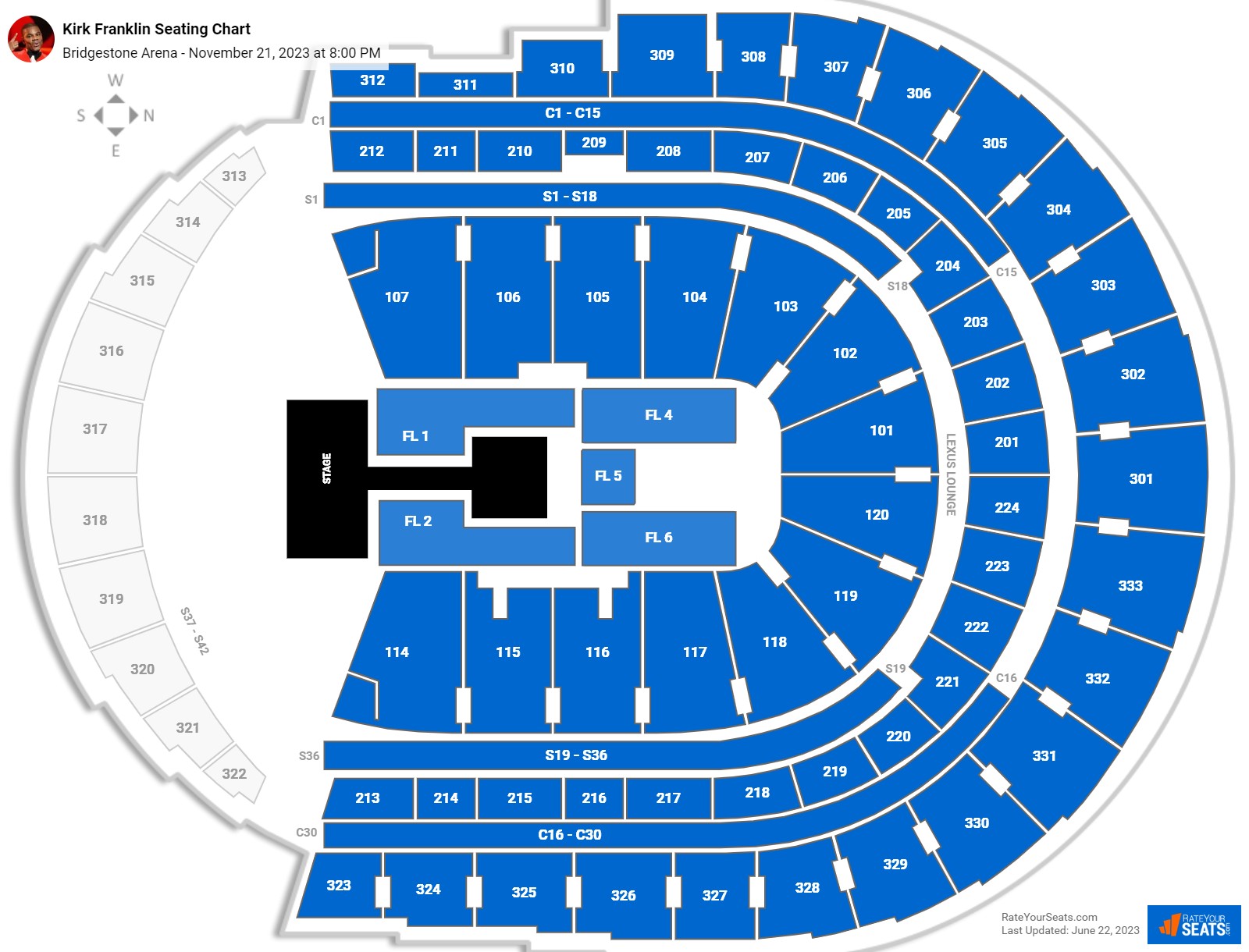 Bridgestone Arena Concert Seating Chart