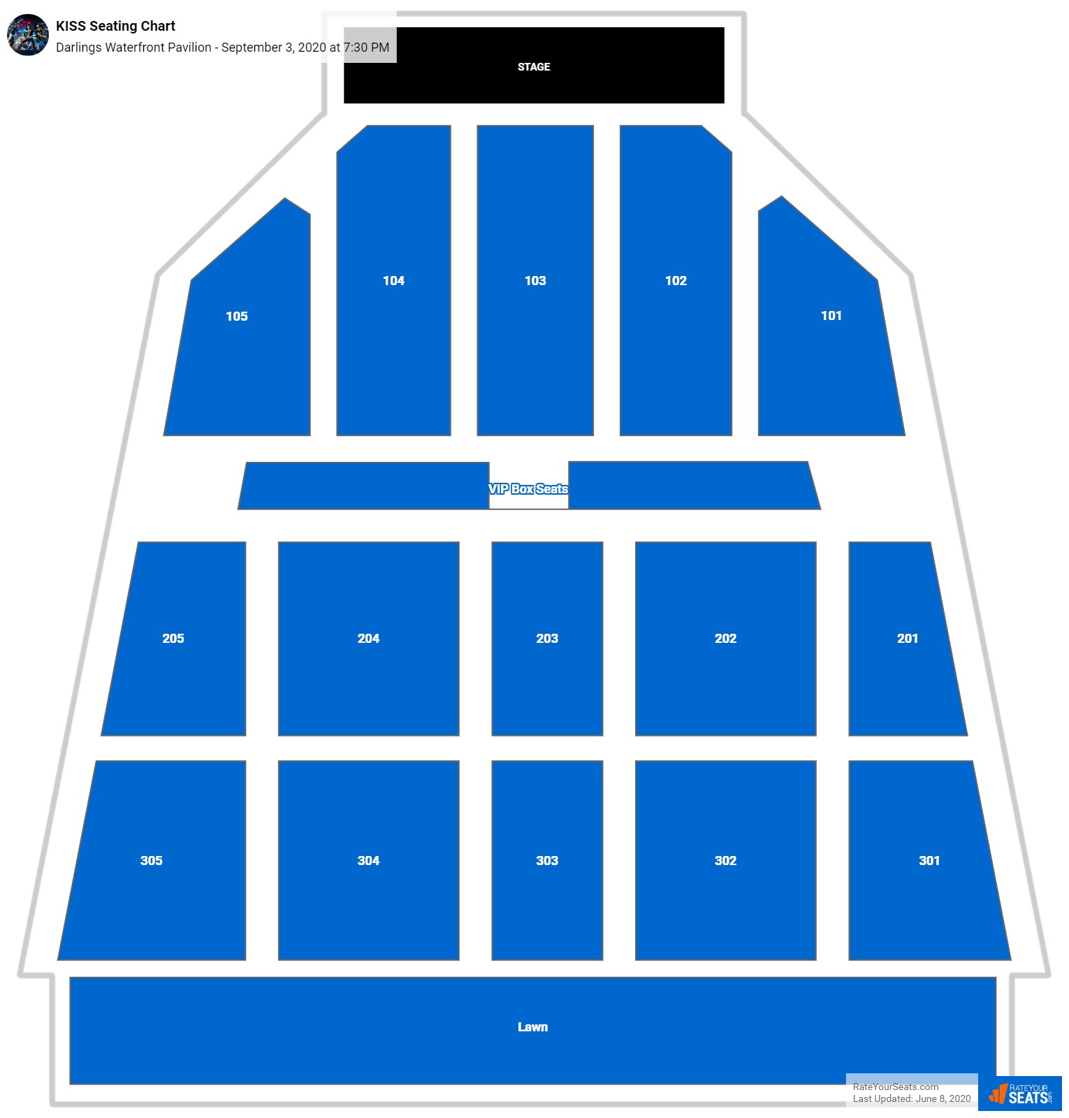 KISS seating chart Darlings Waterfront Pavilion