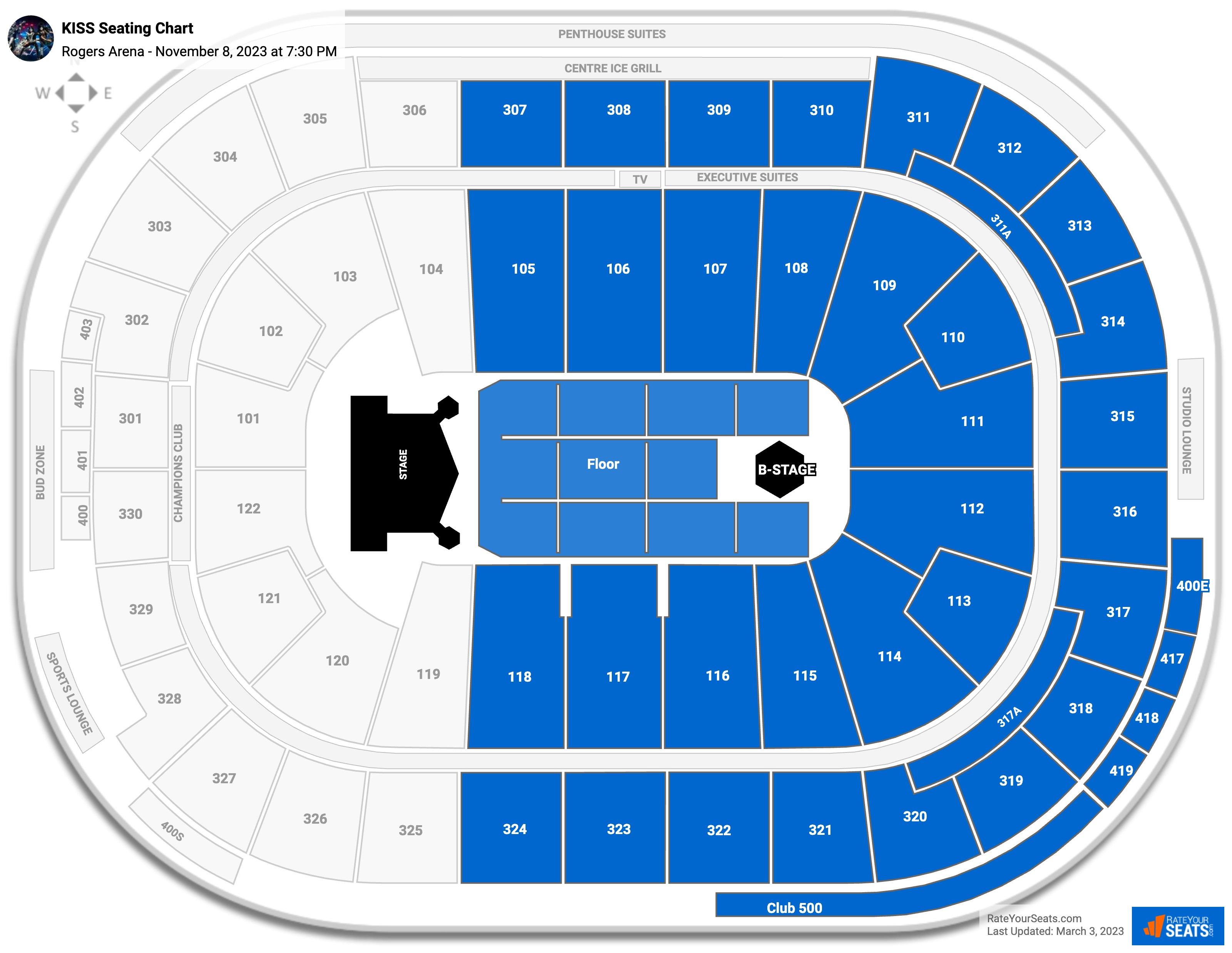 Rogers Arena Concert Seating Chart