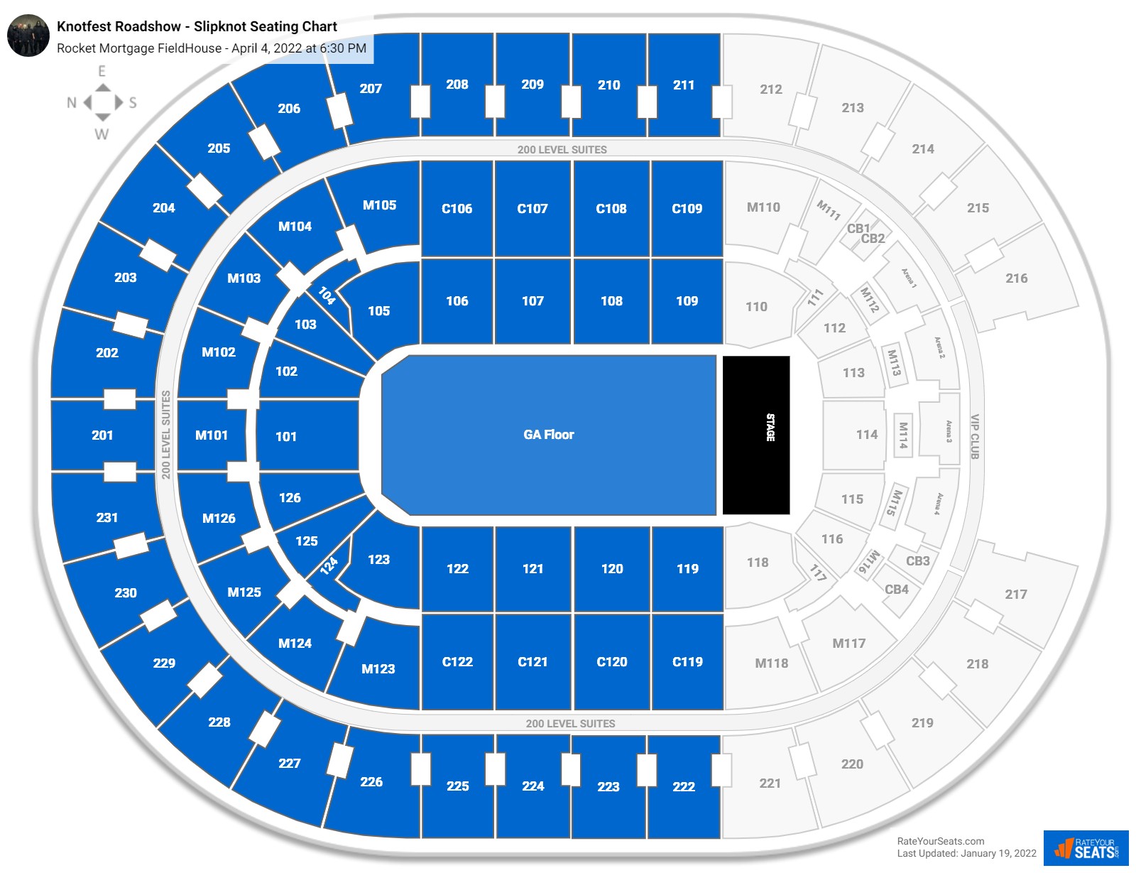 Quicken Loans Arena Seating Map Rocket Mortgage Fieldhouse Concert Seating Chart - Rateyourseats.com